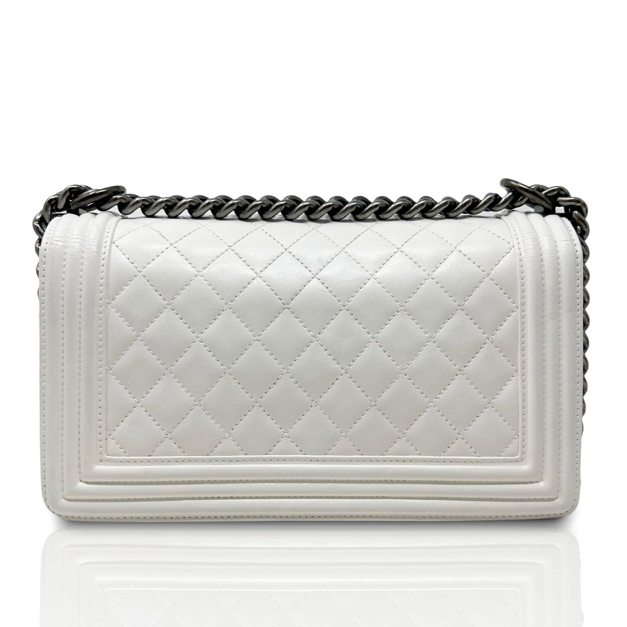 Chanel White Calfskin Medium Classic Flap Bag - Luxury Designer Handbag for Women, Perfect for Work, Evening Events & Special Occasions