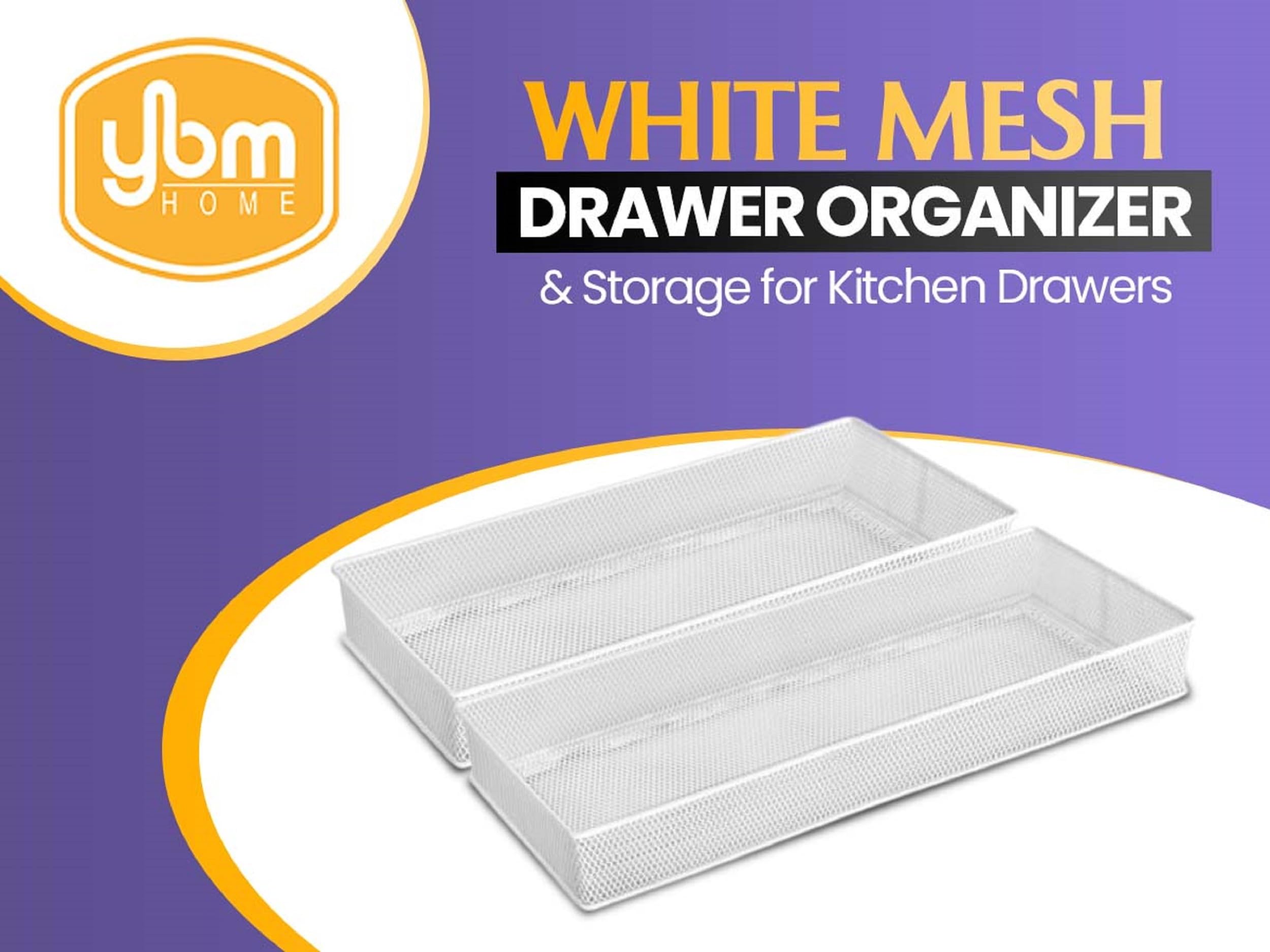 YBM HOME Silver Mesh Desk Drawer Organizer Tray - Multipurpose Storage Holder for Office Supplies, Makeup, Jewelry | Perfect for Home, Office & Vanity Organization (1588-2)