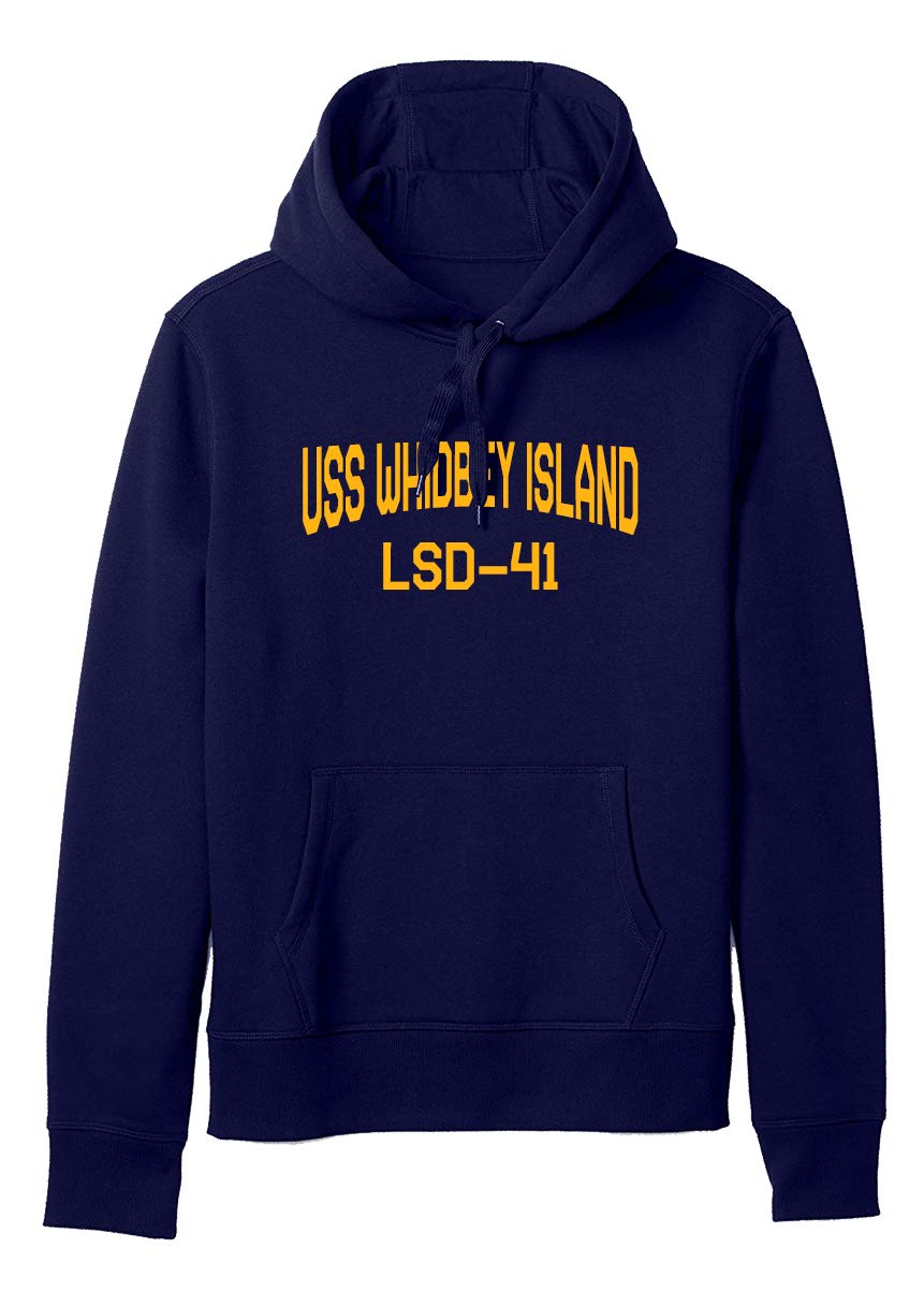 USS Whidbey Island LSD-41 Navy Warship Hoodie - Military Dock Landing Ship Pullover Sweatshirt, XXX-Large in Navy Blue | Perfect for Veterans, Navy Enthusiasts & Military Apparel Collectors