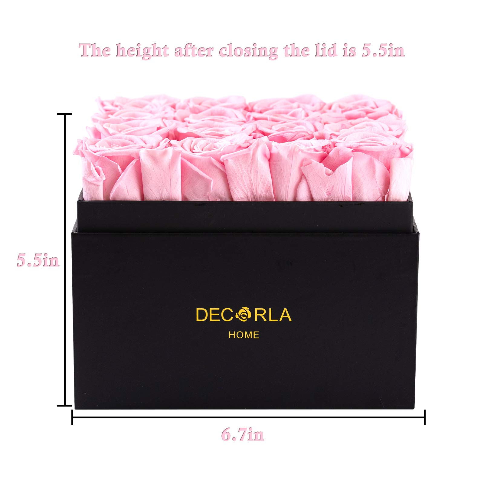 Preserved Rose Gift Box - 16 Cherry Pink Eternal Roses for Women | Long Lasting Birthday Party Decorations, Wedding Centerpiece & Romantic Home Decor