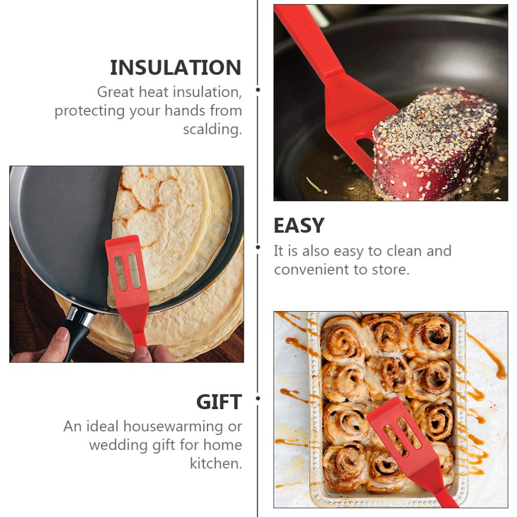 2-Pack Heat-Resistant Silicone Spatulas for Cooking & Baking - Non-Stick Kitchen Utensil Set with Shovel Cream Design - Perfect for Flipping Steaks, Mixing Batter & Serving Desserts