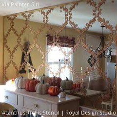 Acanthus Trellis Wall Stencil - Reusable DIY Decorative Painting Template for Home & Garden Décor | Perfect for Walls, Furniture, and Fabric Projects