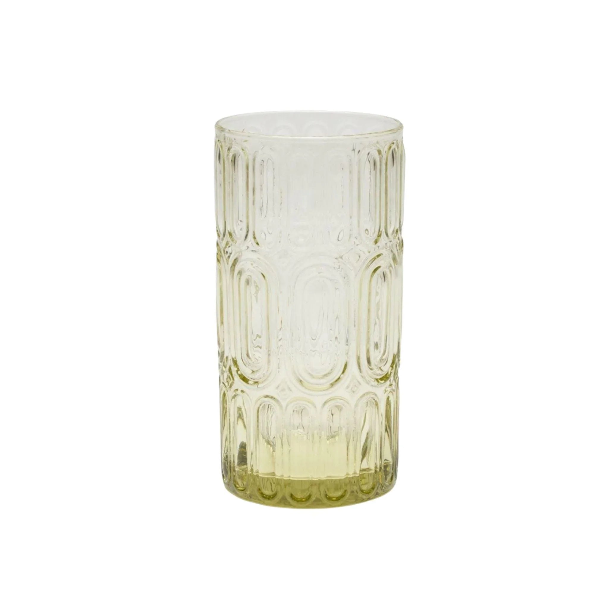 Vintage 70's Inspired Hand Blown Sage Green Highball Glasses - Set of 4 Cocktail Glasses for Whiskey, Iced Tea & Retro Home Bar Decor