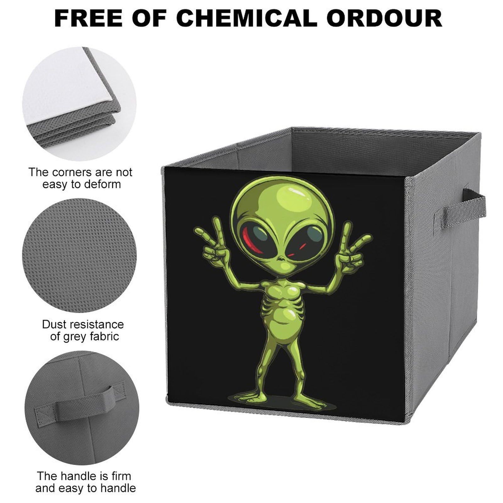 Alien Storage Cubes Organizer with Handles - for Home & Office Organization