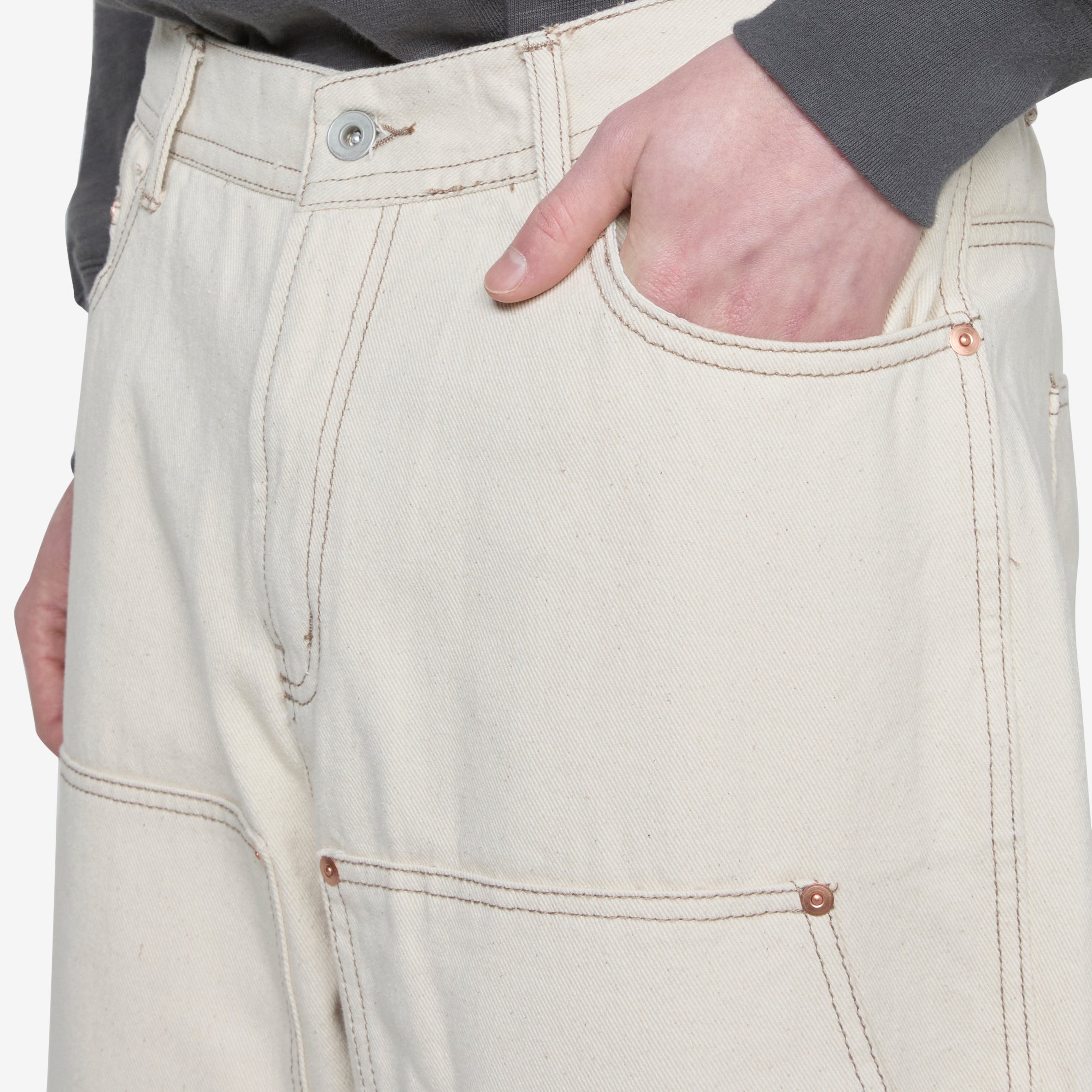 Double Knee Denim Pants for Men - Durable Workwear Jeans with Reinforced Knees | Perfect for Construction, Carpentry & Outdoor Activities