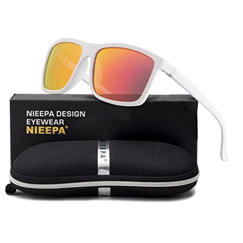 A51 Matte White Frame/Red Mirror Lens