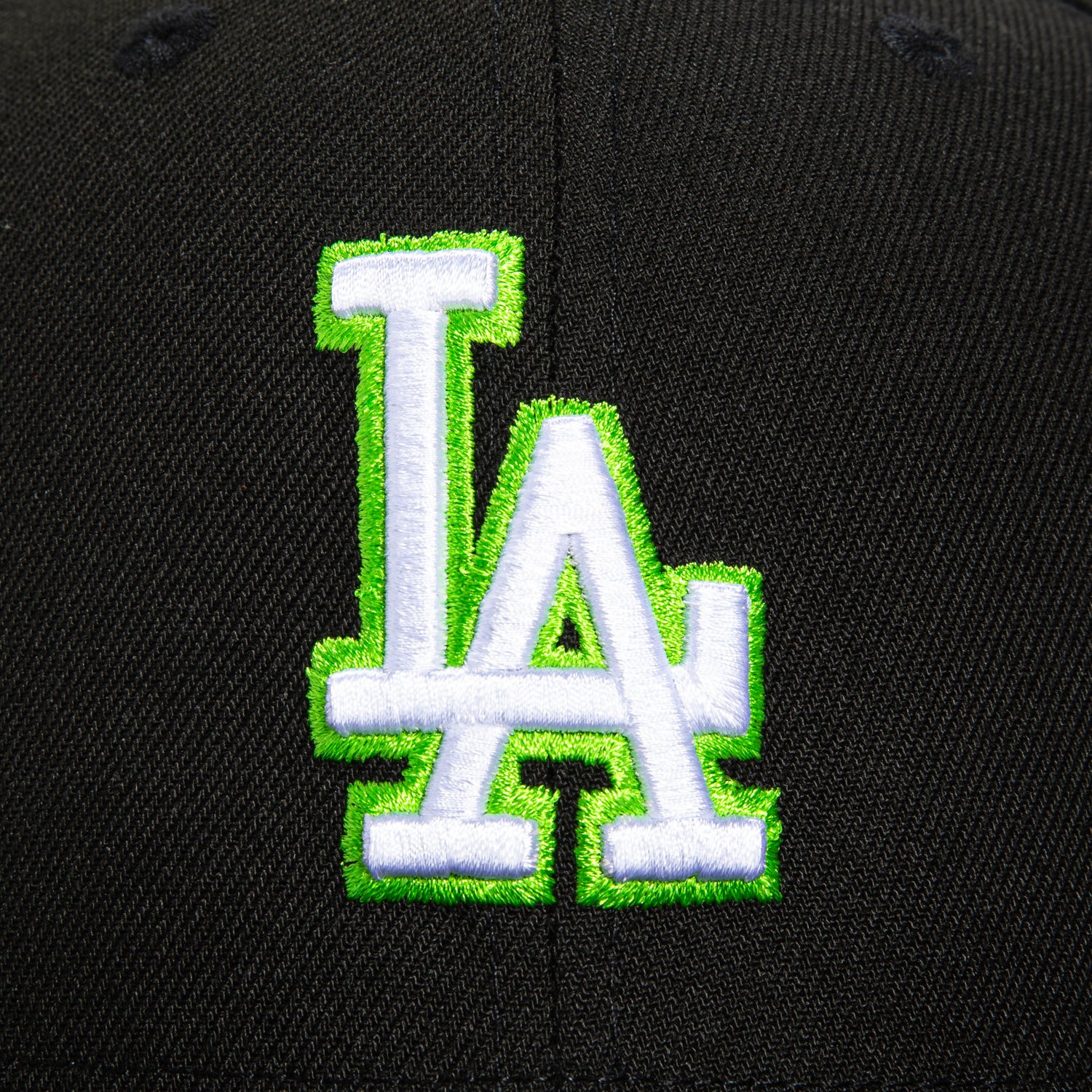 New Era 59Fifty Aux Pack Los Angeles Dodgers 50th Anniversary Stadium Patch Snapback Hat - Black, White & Lime Green - Perfect for Baseball Games, Sports Events & Streetwear Fashion