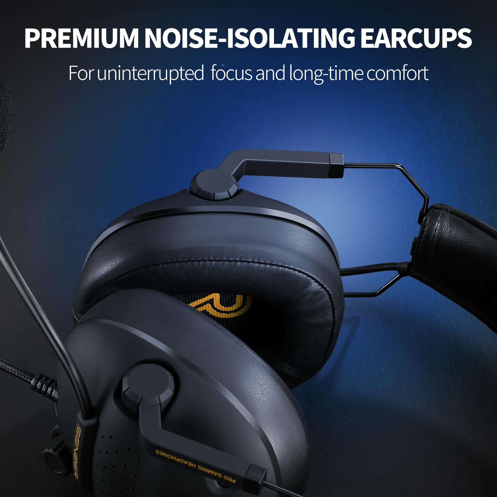 SENZER Noise Cancelling Gaming Headset with Microphone for Xbox Series X/S, Xbox One, PS4/5 - Foldable Wired Headphones for PC, Mobile & Console Gaming - Perfect for Online Multiplayer, Streaming & Esports