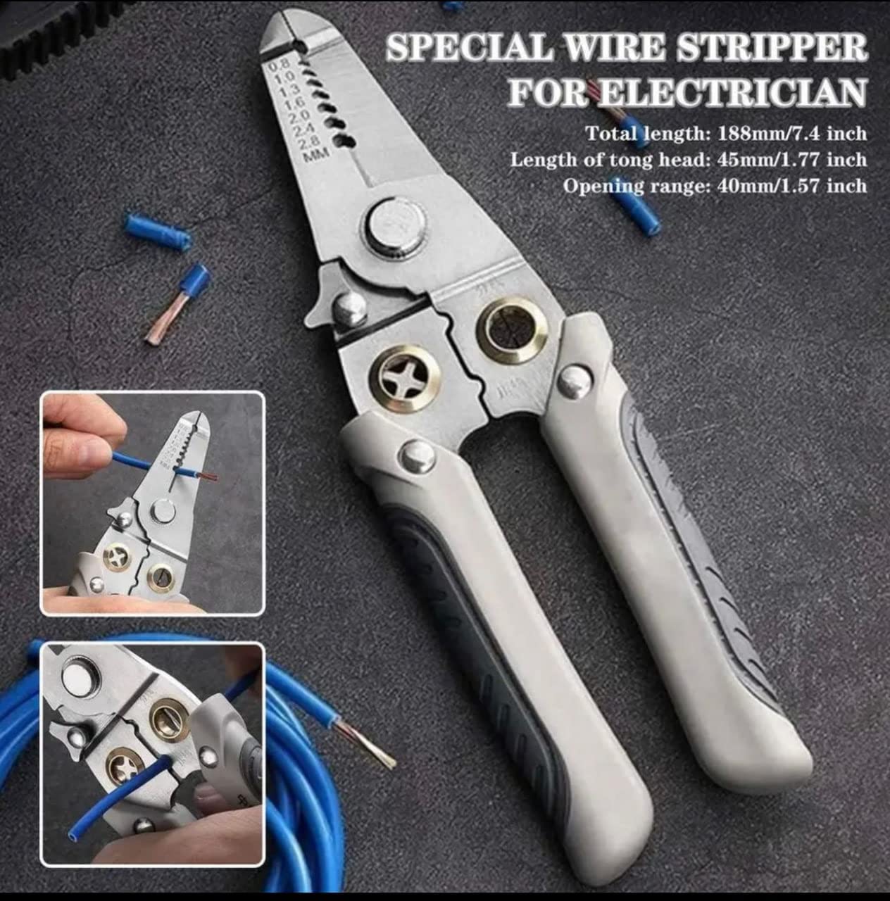 6-in-1 Multifunction Electrician Wire Plier Tool - Stripping, Cutting, Crimping for Electrical Work