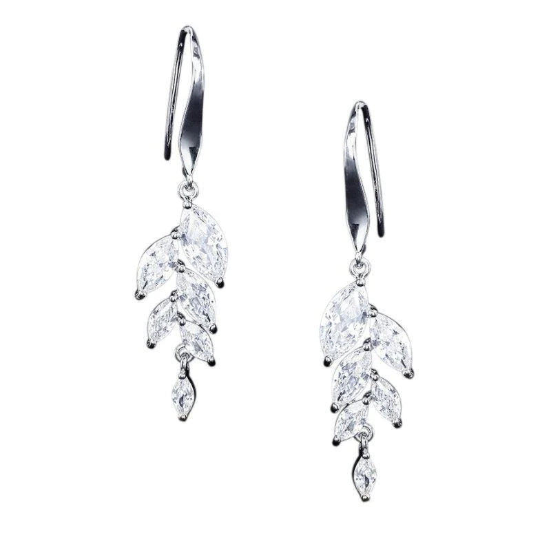 Crystal Drop Earrings for Women - 14K Gold, Rose Gold & Sterling Silver Dangle Earrings (7198,7197,7302) | Elegant Jewelry for Parties, Weddings & Special Occasions