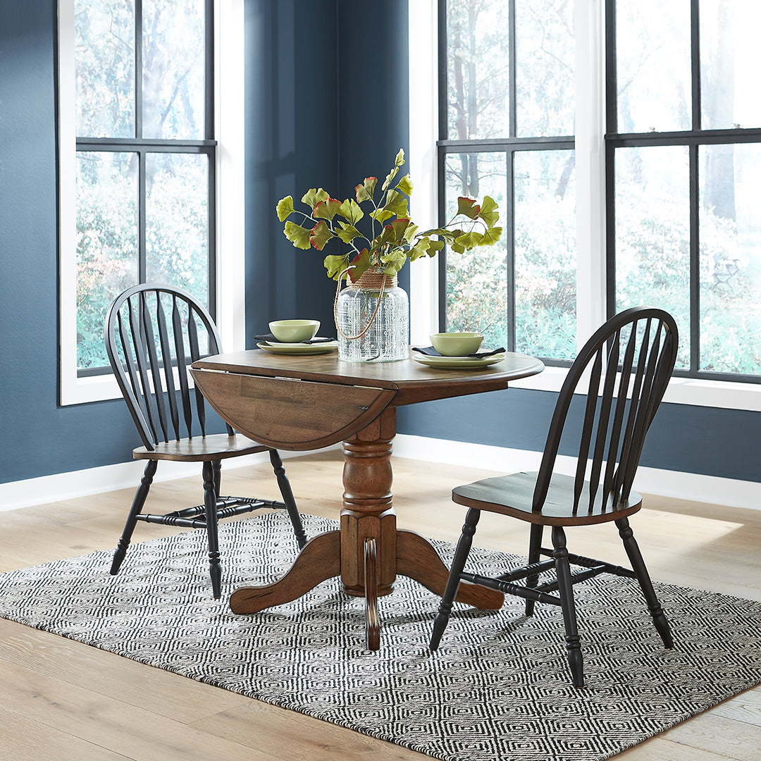 Carolina Crossing Windsor Side Chair in Black - Stylish and Durable Dining Room Chair for Home, Office, or Restaurant Use