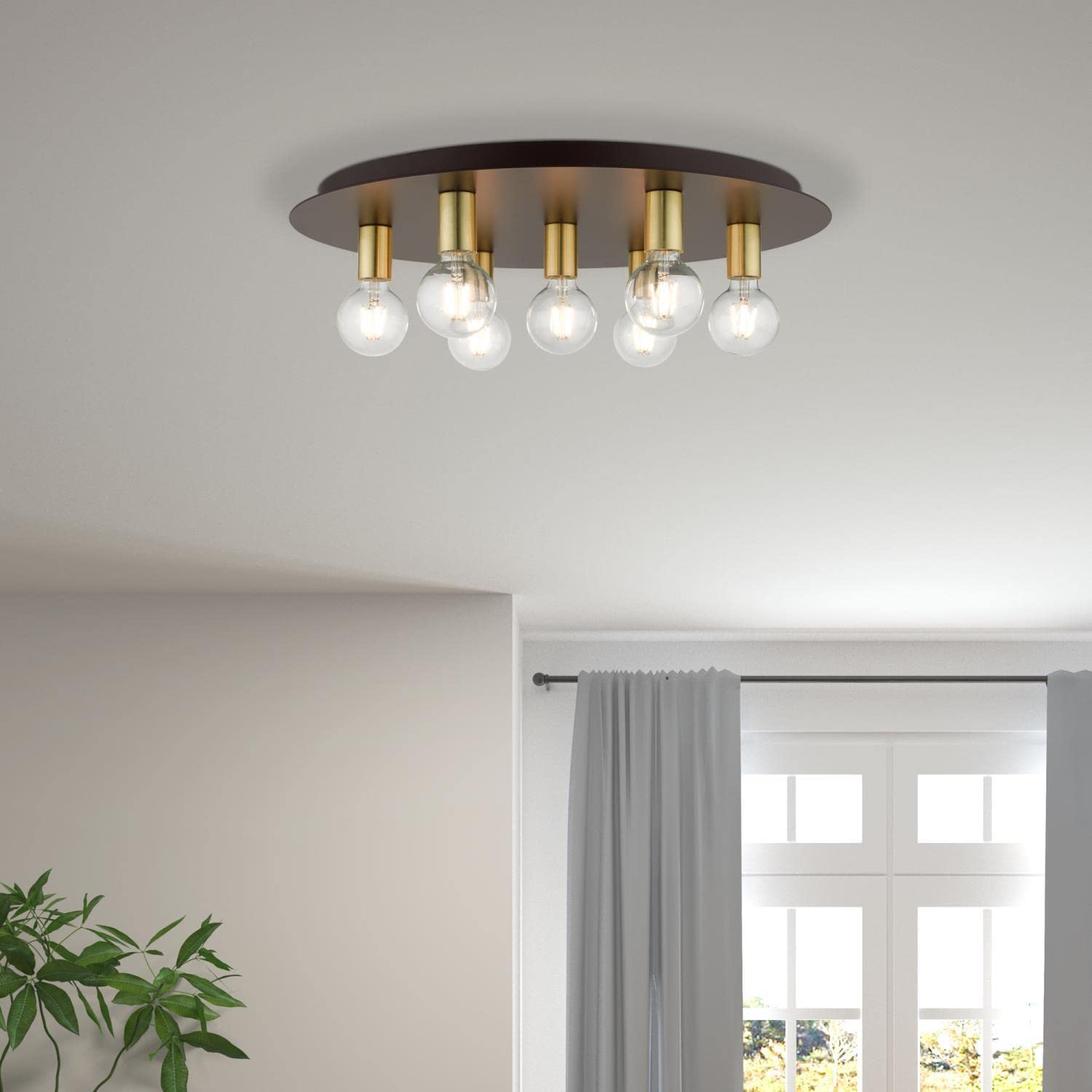Livex Lighting Hillview 7-Light Bronze Ceiling Fixture - Modern Chandelier for Dining Room, Bedroom & Living Room Lighting