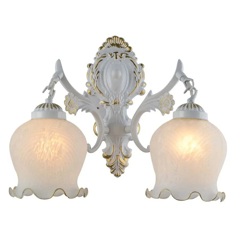 Vintage European Carved Floral Wall Sconces - Antique Brass Wall Lights for Living Room, Bedroom & Hallway Decor - Perfect for Classic Home Interior Lighting