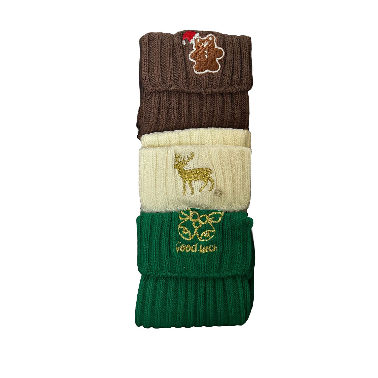 FLOOF Women's Christmas Sock Bundle - 3 Pairs Cozy Gingerbread Print Holiday Socks for Gifts, Stocking Stuffers & Winter Comfort