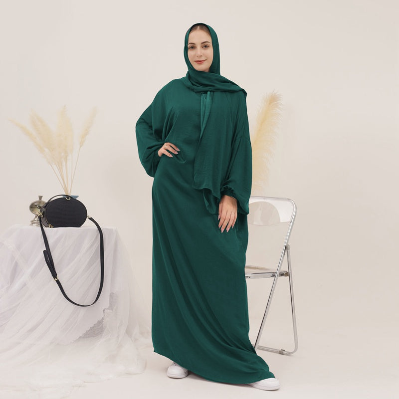 13 Color Options Solid Color Abaya Dress With Hijab Scarf - Modest Muslim Prayer Dress for Women - Perfect for Prayer, Mosque, Eid & Special Occasions
