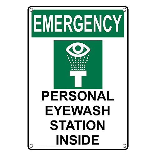 OSHA Approved Weatherproof Plastic Vertical Emergency Eyewash Station with English Text & Symbol - Ideal for Laboratories, Factories, and Industrial Safety Compliance