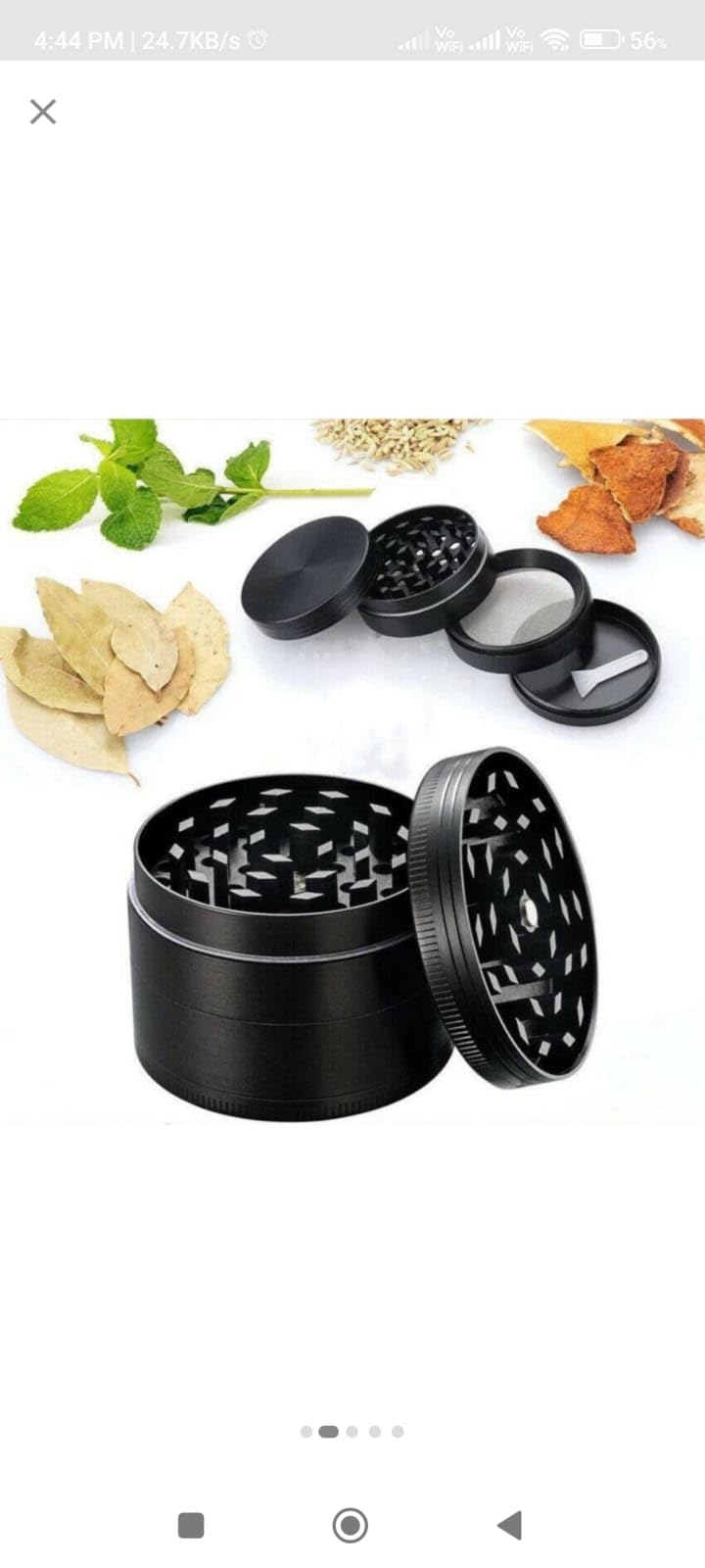 Premium R.CETON Raasta Blue Plain Hand Muller Crusher/Grinder for Herbs & Spices - Perfect for Smoking, Cooking, and Aromatherapy (Black, Pack of 1)