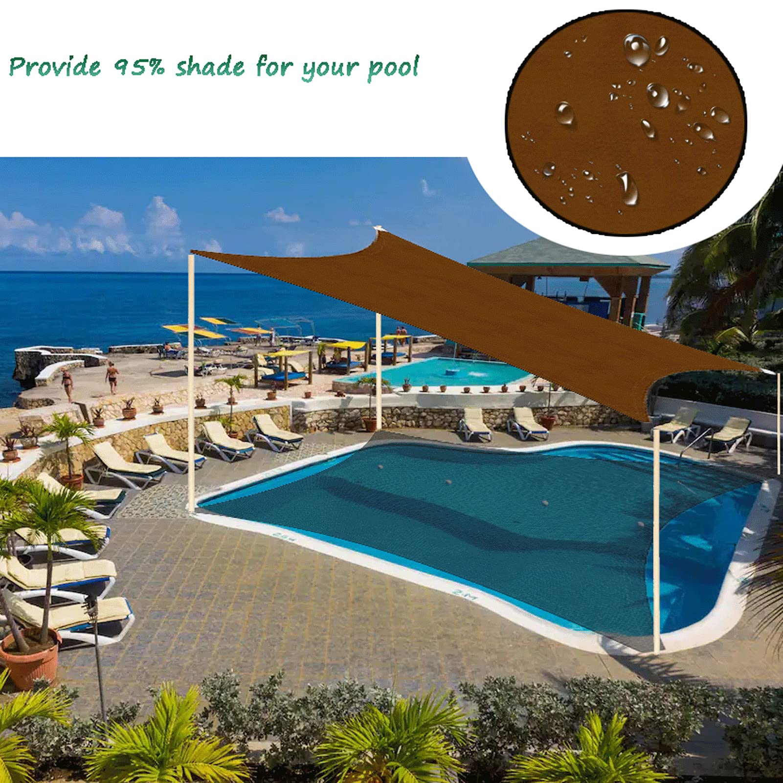 13'x23' Rectangle Sun Shade Sail - Waterproof Outdoor Canopy for Patio, Garden, Backyard, Pool & Carport Cover | UV Protection & Durable Fabric for Sun Shelter, Deck Shading & Outdoor Living Spaces