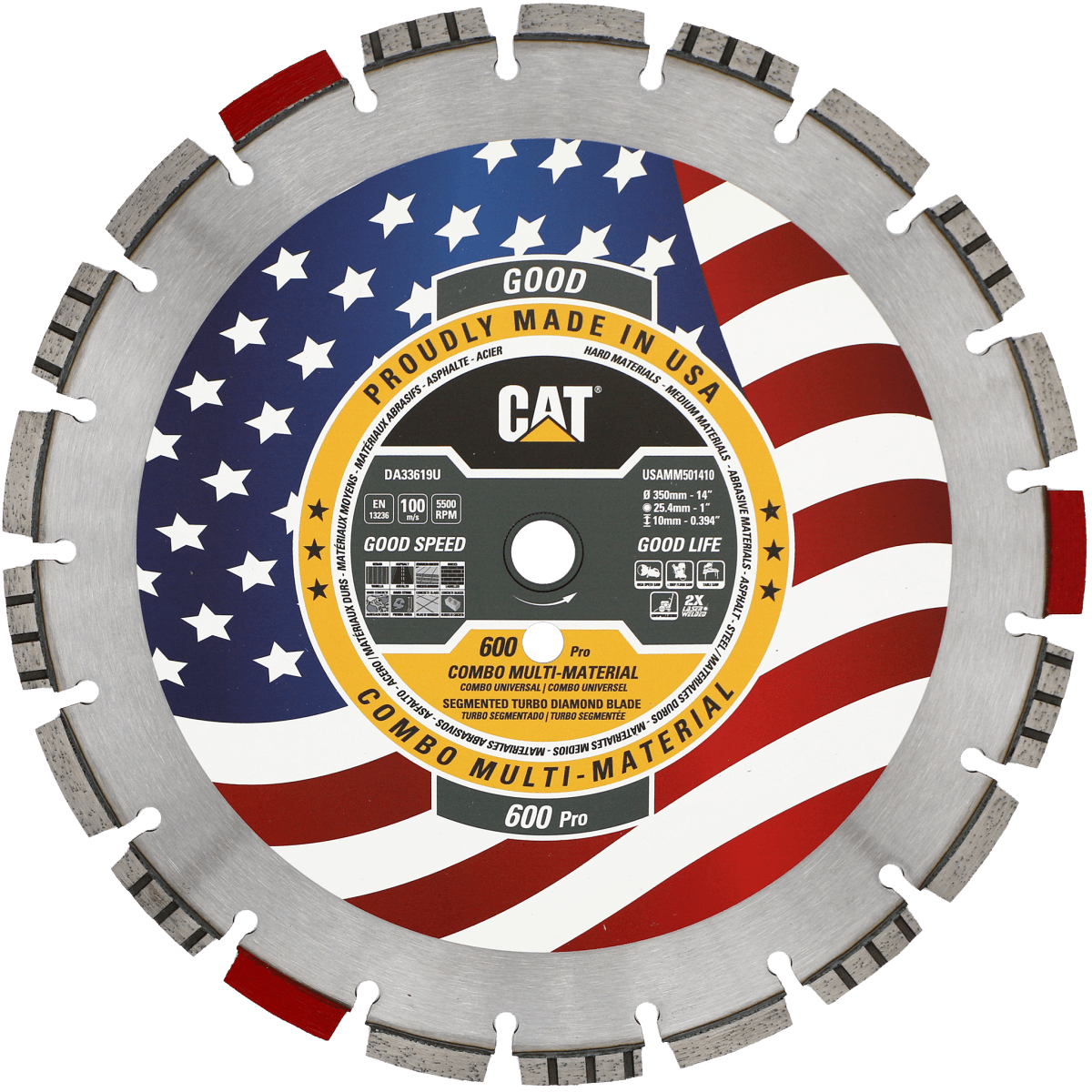Cat® 600 Pro Multi-Material Diamond Blade for Concrete, Asphalt & Stone - Fast Free Shipping - Perfect for Construction, Masonry & DIY Projects