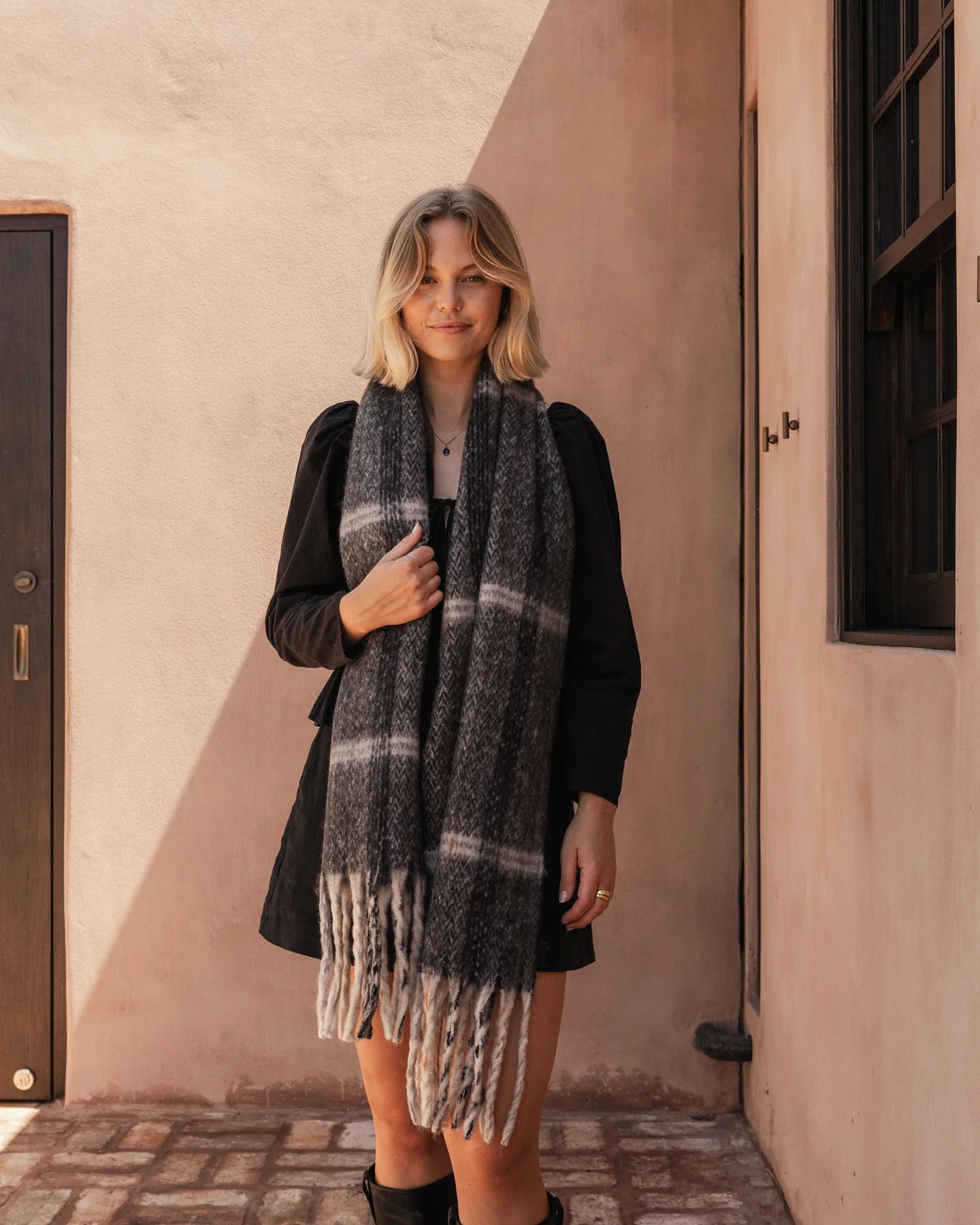 Premium Louenhide Bristol Scarf - Soft Charcoal Gray Winter Wrap for Men & Women - Perfect for Cold Weather, Office, Travel & Gift Giving