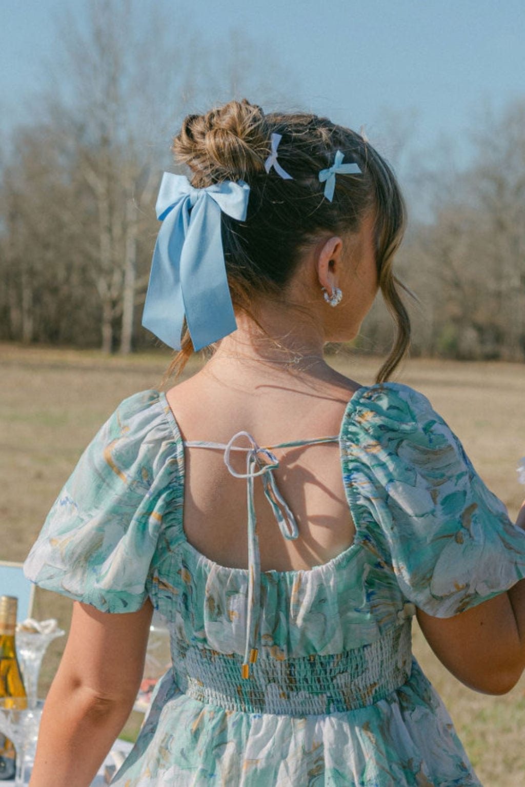 Sky Blue Luxe Satin Hair Bow - Elegant Hair Accessory for Women & Girls | Perfect for Weddings, Parties & Special Occasions