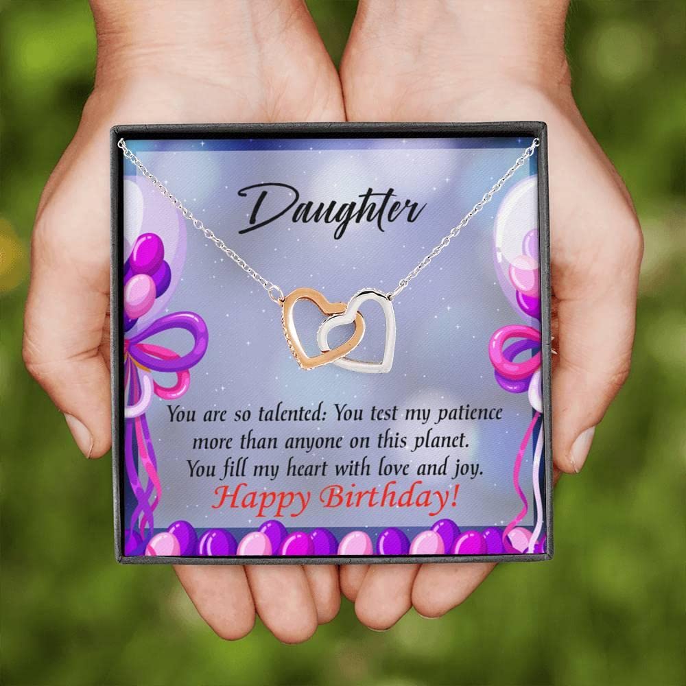 Beautiful Surgical Steel Daughter Necklace Gift - Inseparable Love Pendant for Birthday, Graduation & Special Occasions | Thoughtful Jewelry Present for Talented Daughters
