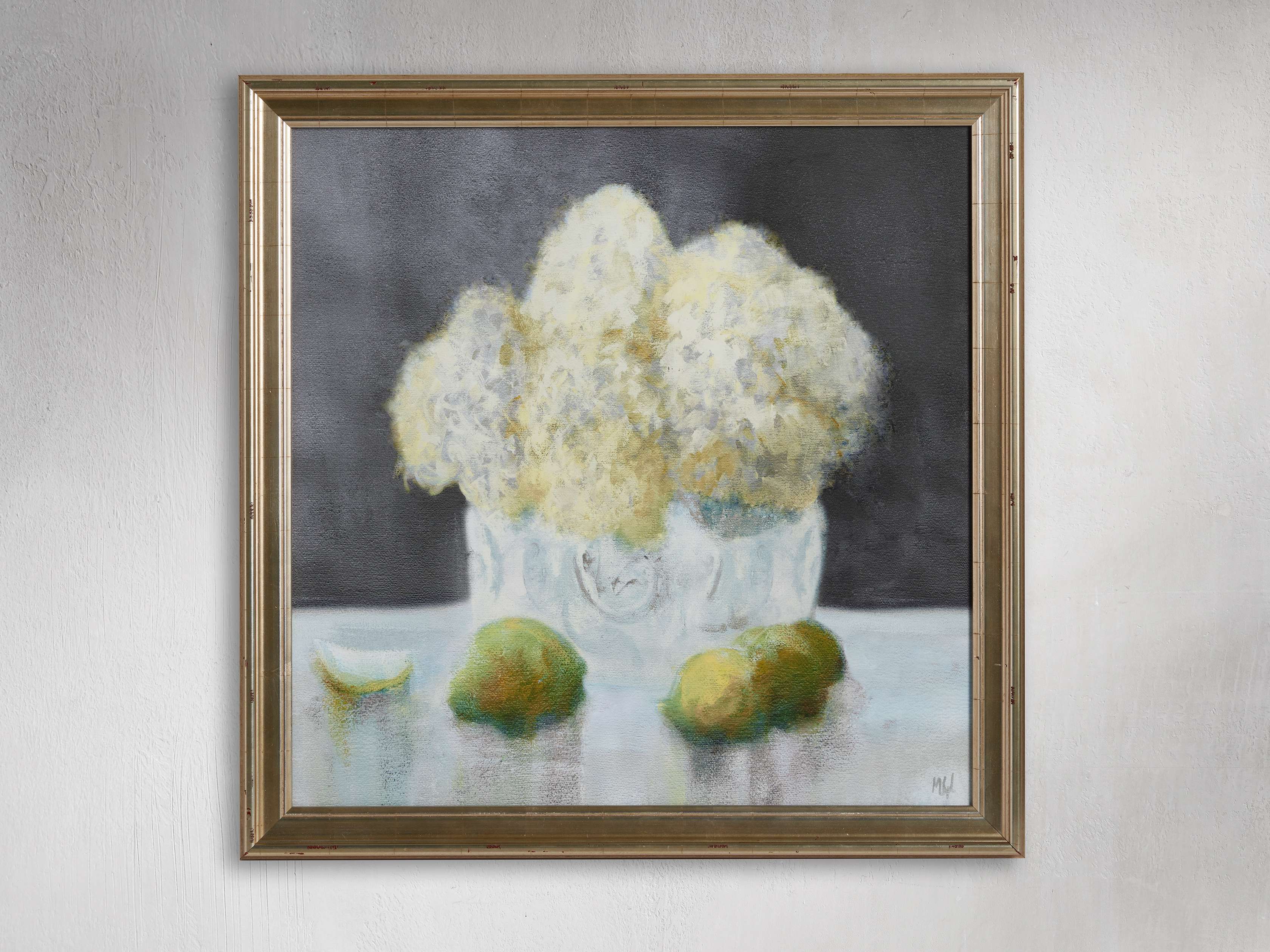 Blanche Hortensia Framed Print - Elegant Floral Wall Art for Home & Office Decor - Perfect for Living Room, Bedroom, and Gift Giving