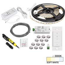 UNO 16' LED Tape Light Kit - 3000K Warm White, High Brightness, 1-Zone Single Area for Home & Commercial Lighting | Perfect for Under Cabinet, Shelf, and Ceiling Accent Lighting