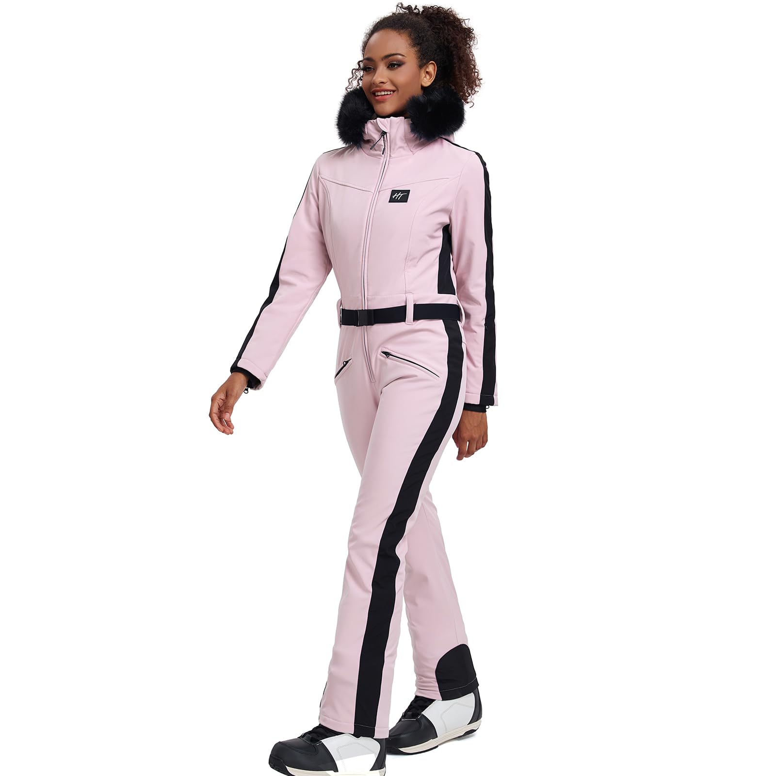 HOTIAN Women's Slim Fit Waterproof Ski Suit - One Piece Jumpsuit for Snowboarding & Winter Outdoor Activities | Warm & Comfortable for Skiing, Snow Sports & Cold Weather Adventures