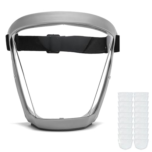 Komax Anti-Dust & Fog-Resistant Face Shield - 2024 Best Anti-Fog Safety Visor, Clear Protective Face Mask for Construction, Woodworking & DIY Projects (1PC, Grey)