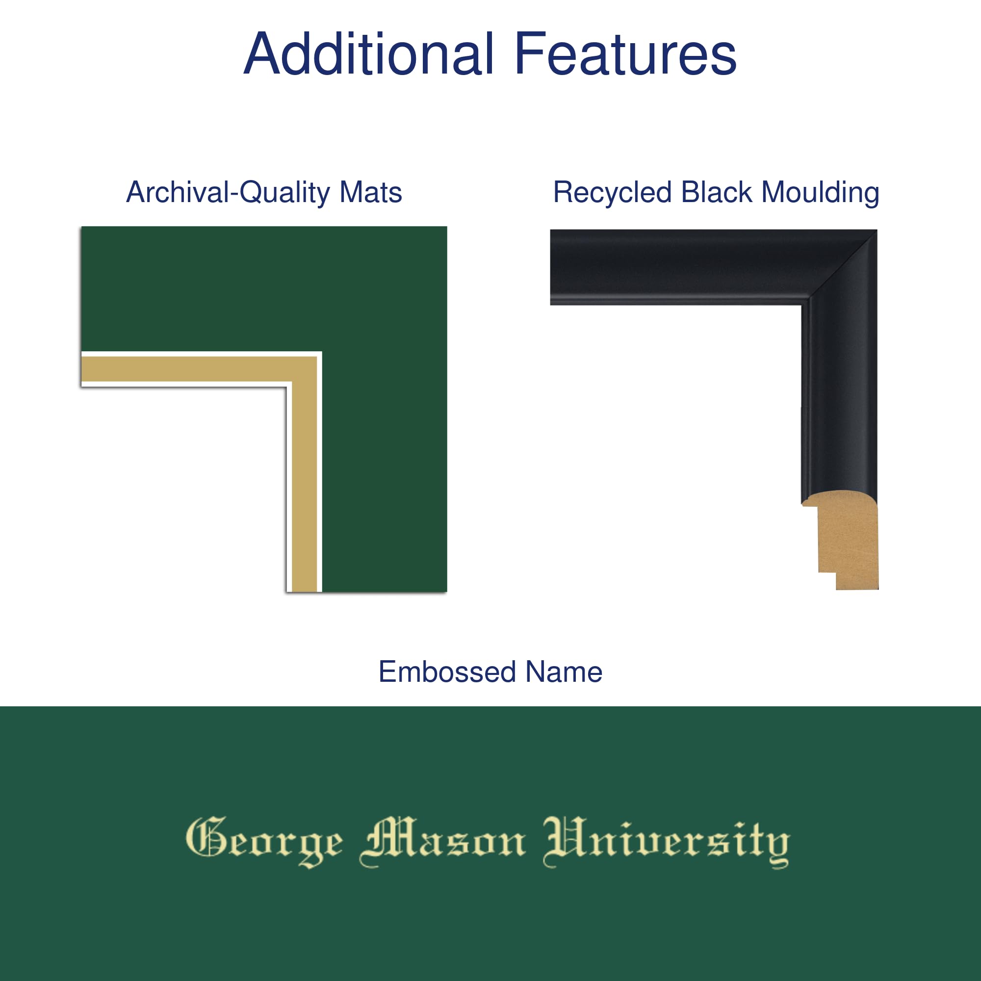 George Mason University 10x14 Diploma Frame - Bachelor's, Master's, PhD Degree Display - Gold Embossed Tassel & Cord - Officially Licensed - Perfect for Graduation Gifts, Office Decor & Academic Achievements