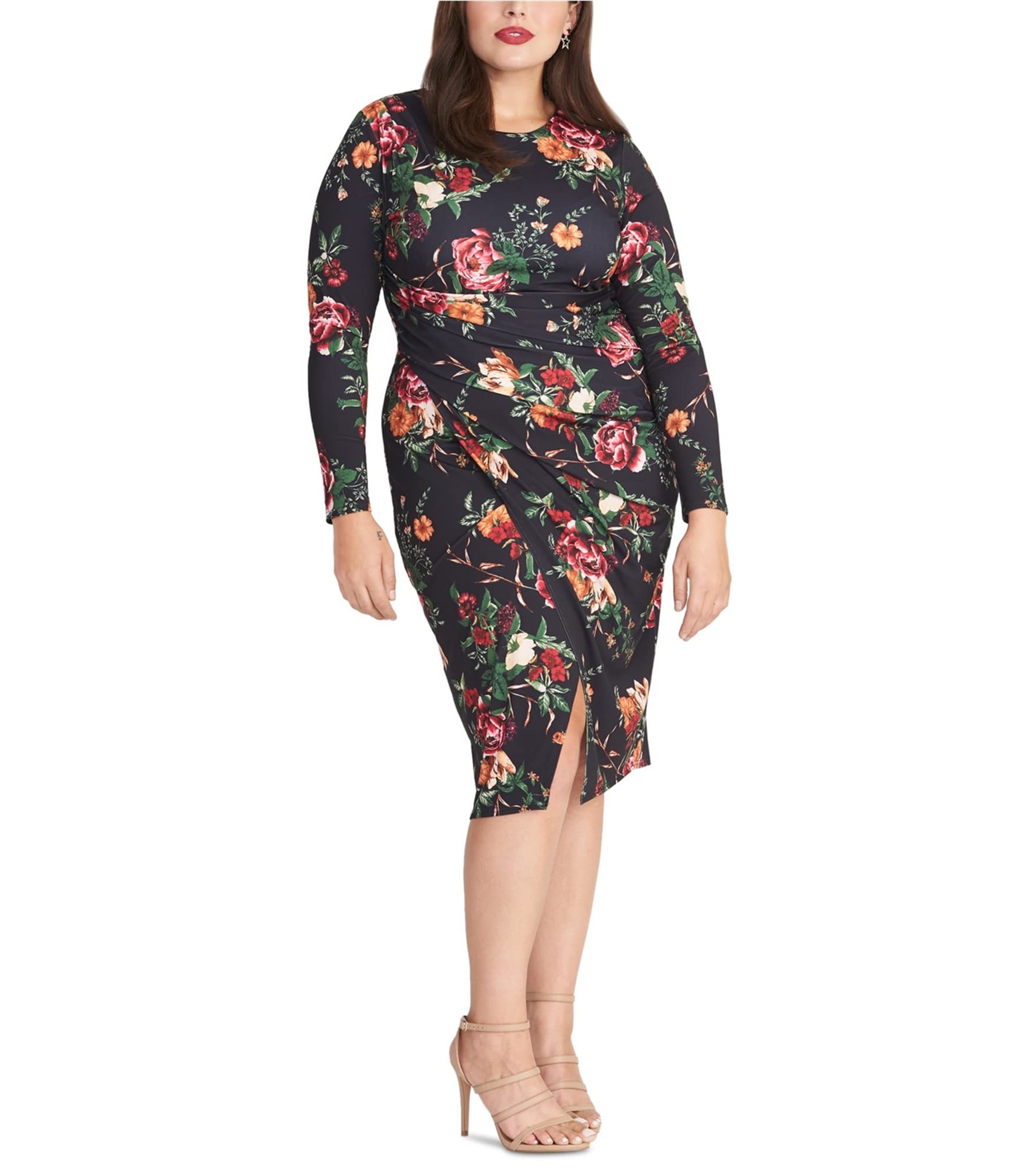 Rachel Roy Women's Floral Bodycon Dress - Slim Fit Stretchy Midi Dress for Party, Cocktail & Evening Wear