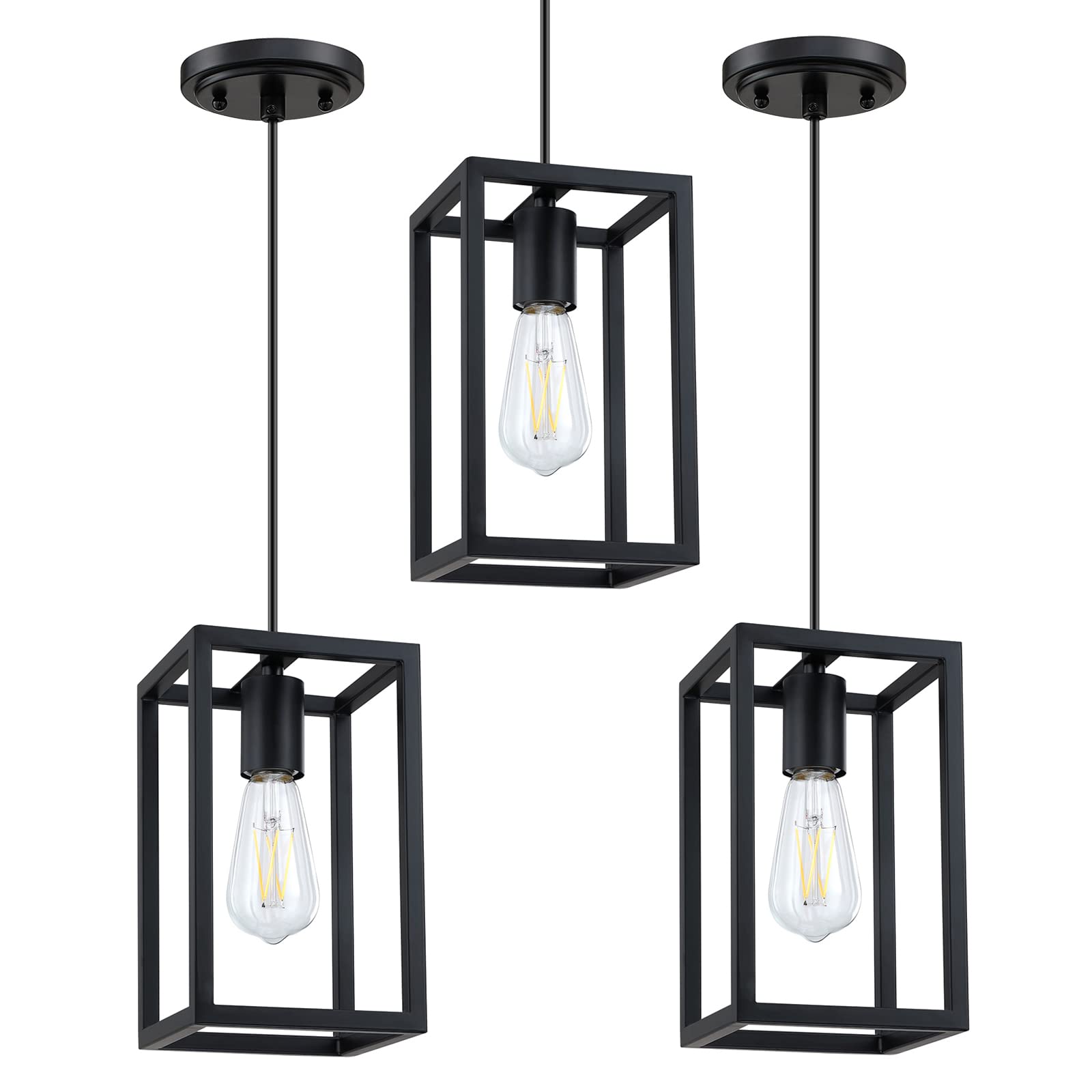3 Pack Adjustable Rustic Farmhouse Pendant Light - 5.7