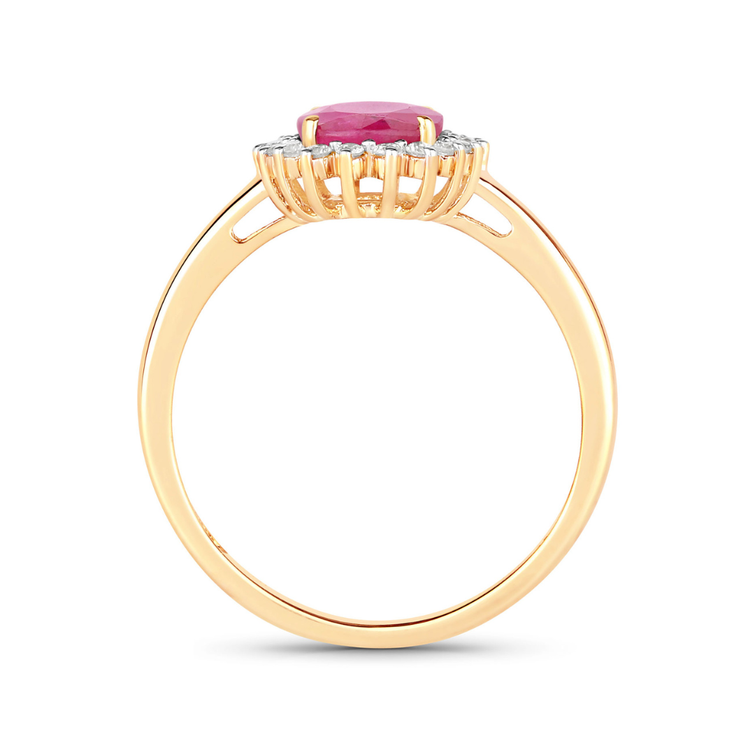 10K Gold Ruby and Diamond Ring for Women - Elegant Wedding, Engagement, Anniversary Jewelry Gift - Perfect for Special Occasions and Everyday Luxury