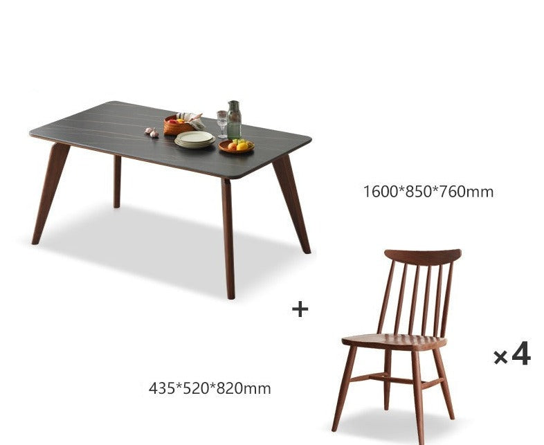 Premium Black Walnut Solid Wood Dining Table - Handcrafted North American Hardwood, Rustic Farmhouse Style for Dining Room & Kitchen Decor