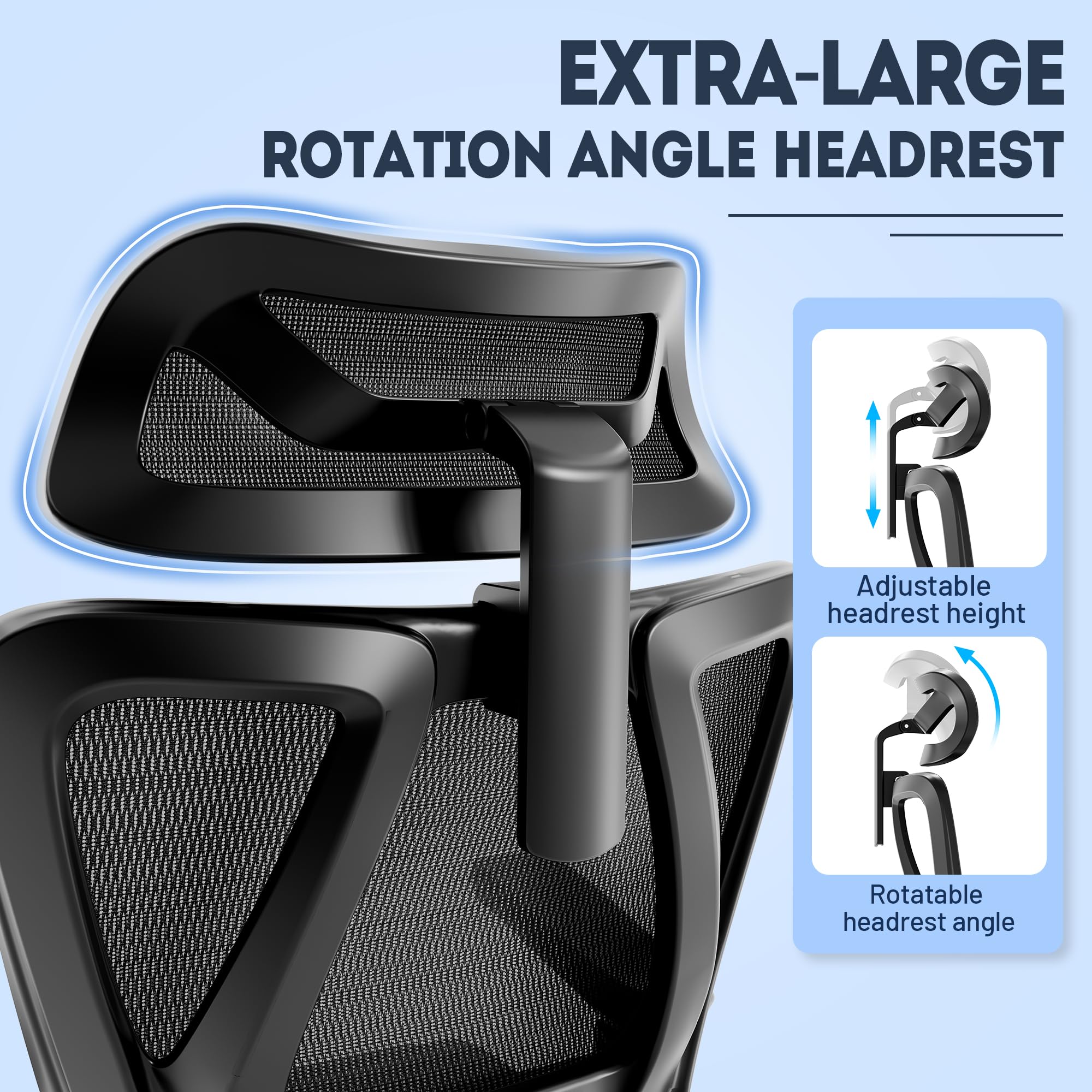T11 Ergonomic Office Chair - High Back Desk Chair with Adjustable Lumbar Support, Magic Armrests & Wide Headrest - Comfortable Executive Mesh Chair for Big and Tall Users - Perfect for Home Office, Gaming & Remote Work