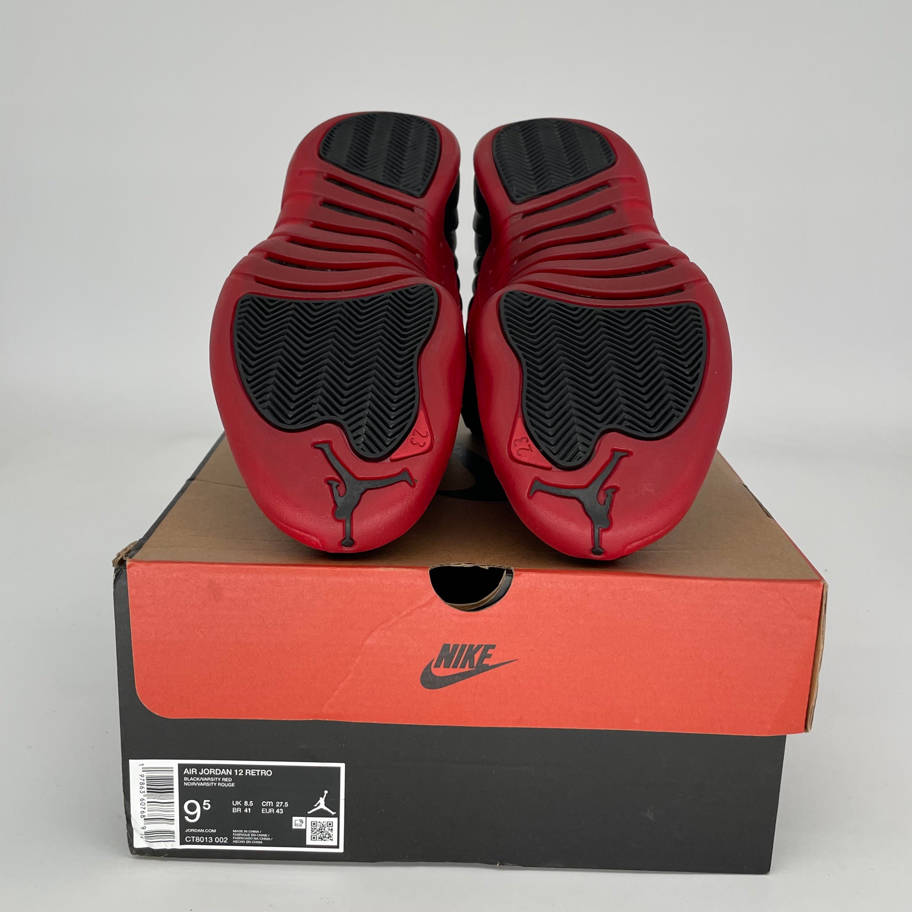 AIR JORDAN 12 FLU GAME Basketball Shoes Men's Size 9.5 Black/Red CT8013-002 - Perfect for Streetwear & Court Performance