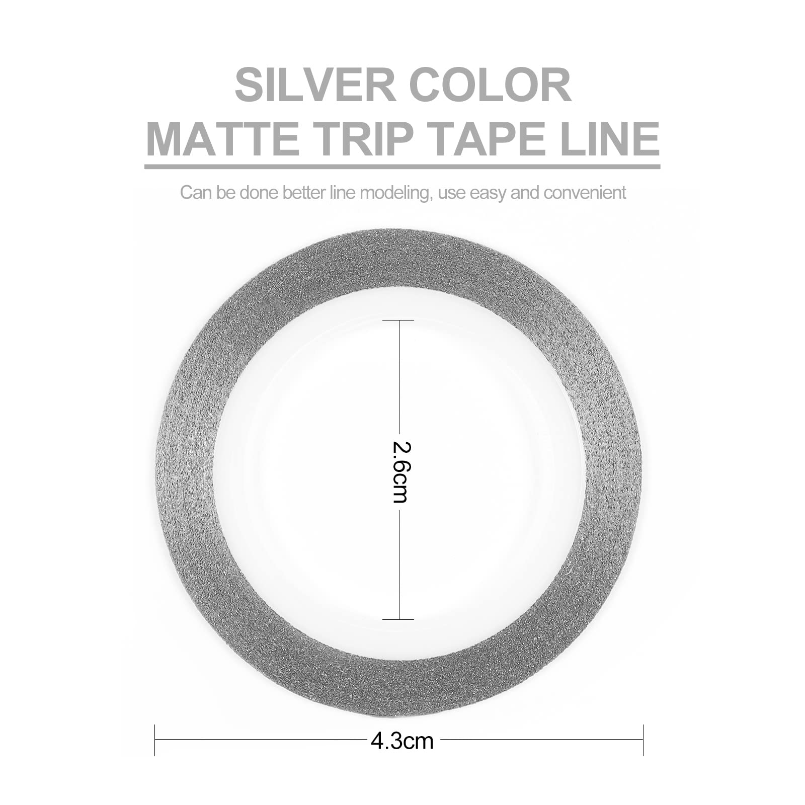 Silver Frosted Nail Art Striping Tape - DIY Manicure Decoration Stickers for Nail Design | Perfect for Salon, Home Use & Party Nail Art