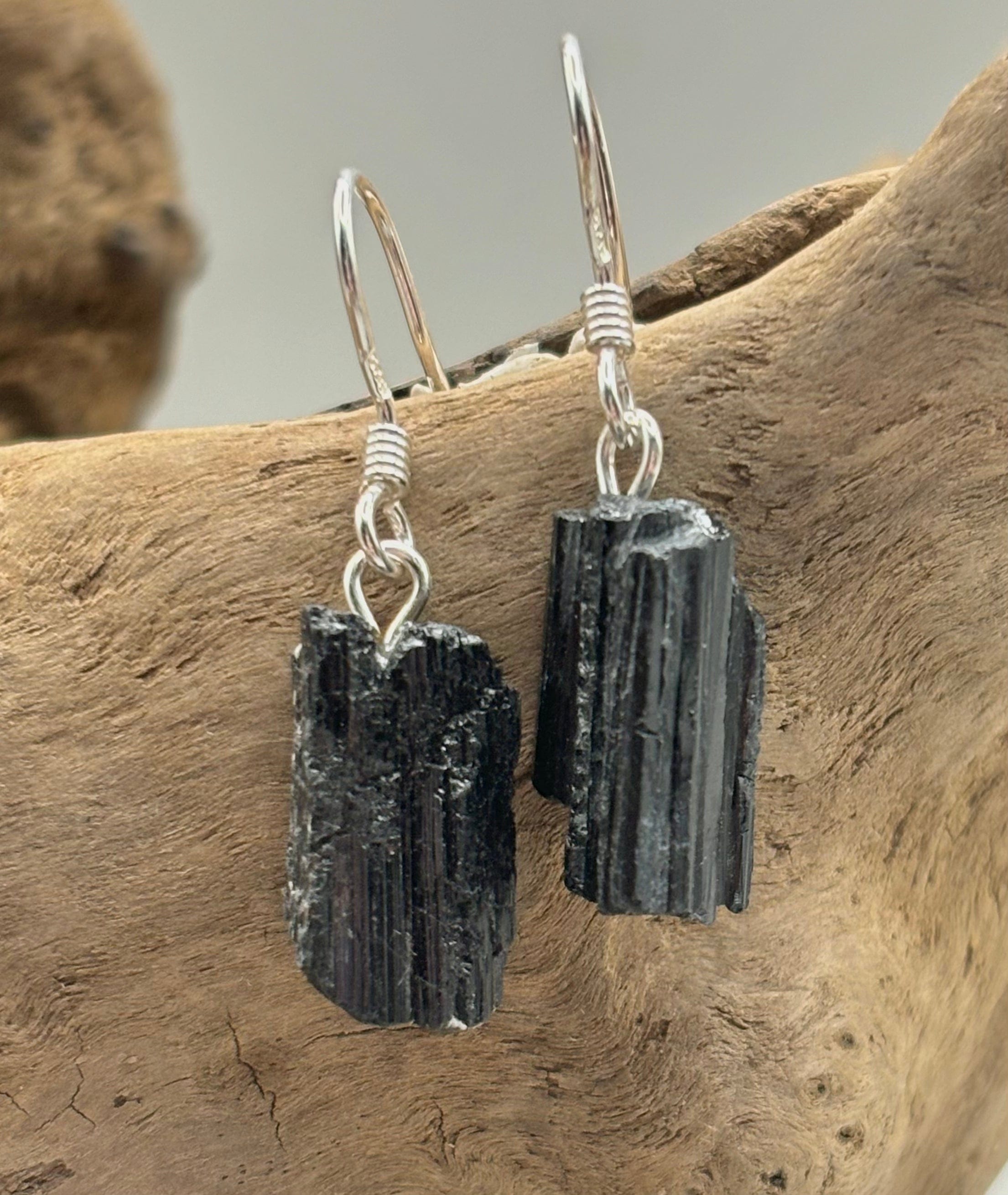 Black Tourmaline Sterling Silver Earrings for Women - Hypoallergenic Crystal Stud Earrings for Everyday Wear, Healing Jewelry Gift for Mom, Sister, Girlfriend
