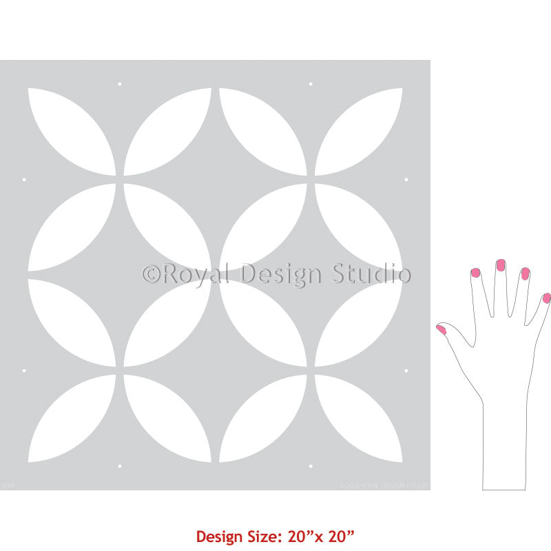 Moxie Tile Stencils Set - 12 Pack Reusable DIY Floor & Wall Stencil Kit for Home Decor, Bathroom, Kitchen Backsplash - Creative Painting Patterns for Ceramic & Concrete Tiles