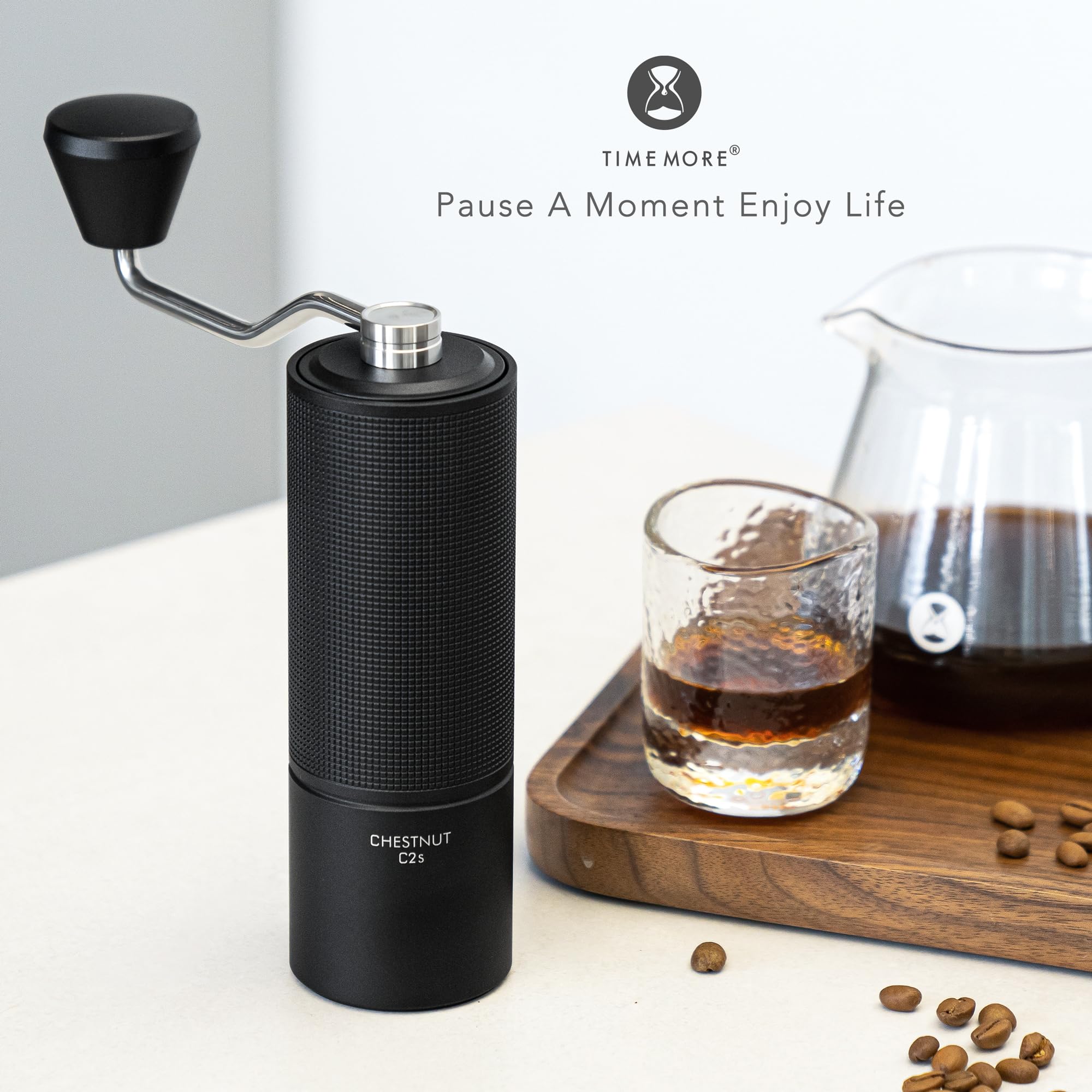 TIMEMORE Chestnut C2S Manual Coffee Grinder - Adjustable Stainless Steel Conical Burr, 20g Capacity for Espresso, French Press, Pour Over & Cold Brew - Perfect for Home, Office & Travel Coffee Brewing