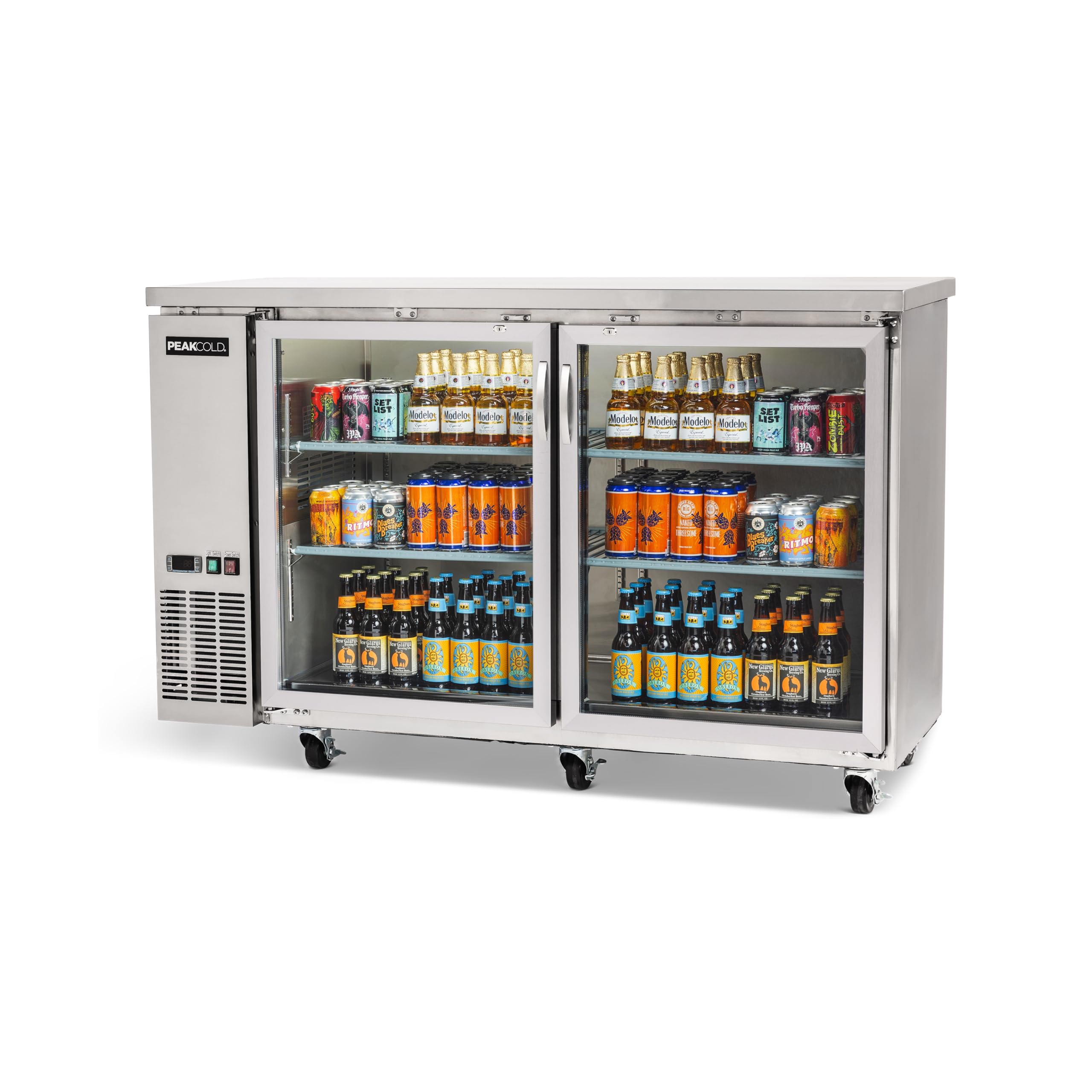 2 Glass Door Commercial Back Bar Cooler - 60