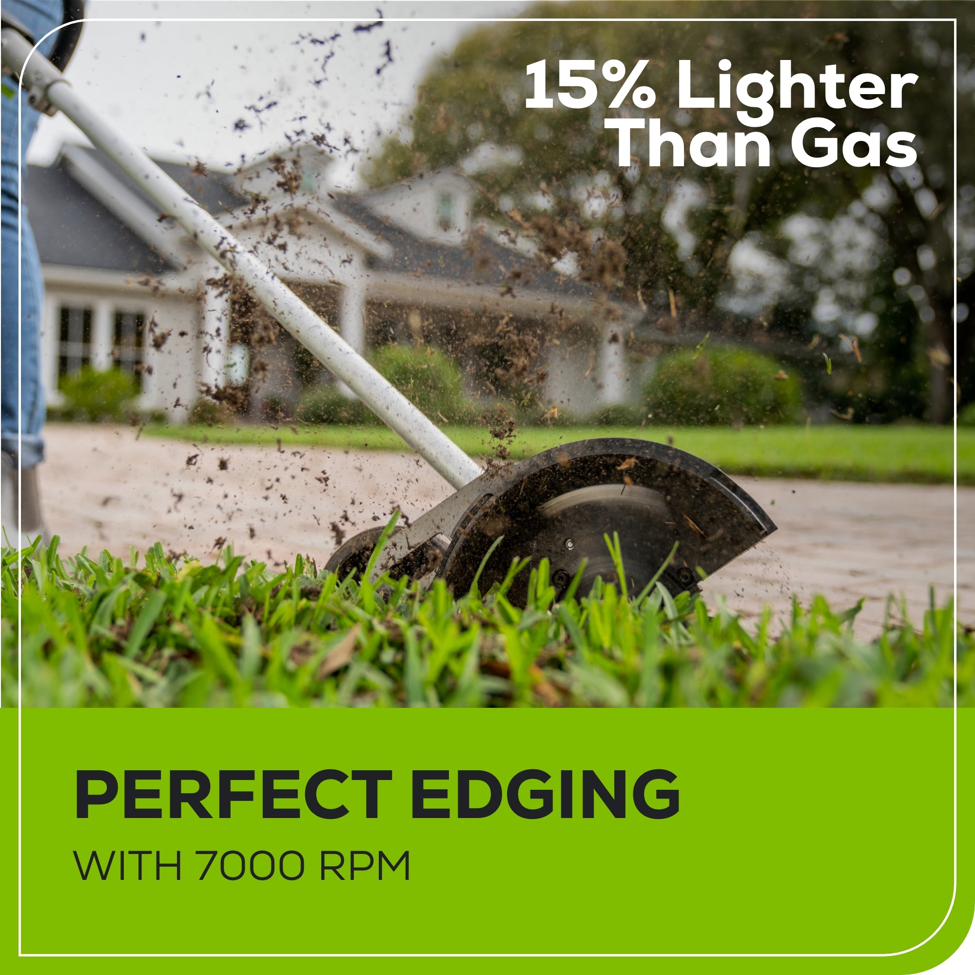 60V 8-Inch Cordless Battery Lawn Edger with 2.0Ah Lithium-Ion Battery & Fast Charger - Perfect for Trimming Lawn Edges, Sidewalks, and Driveways