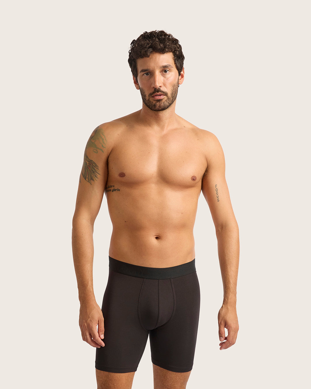 Premium Men's Everyday Mid-Length Boxer Briefs - Soft Breathable Underwear for All-Day Comfort - Black - Ideal for Workout, Lounge & Travel