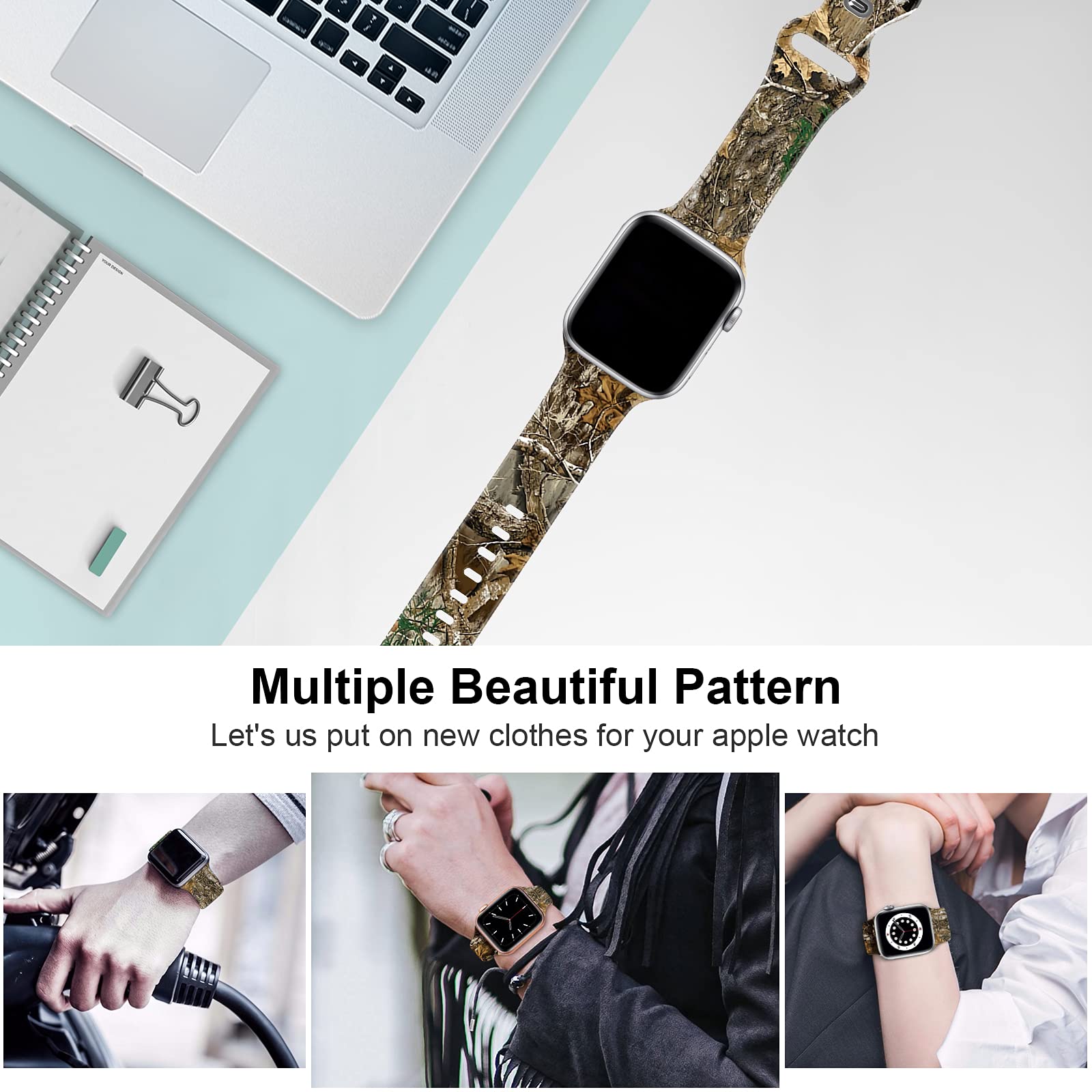 Soft Silicone Apple Watch Bands 38mm/40mm/42mm/44mm - Sport Replacement Strap for iWatch Series 6/5/4/3/2/1/SE - Breathable & Comfortable Wristband for Men & Women - Perfect for Running, Gym & Daily Wear