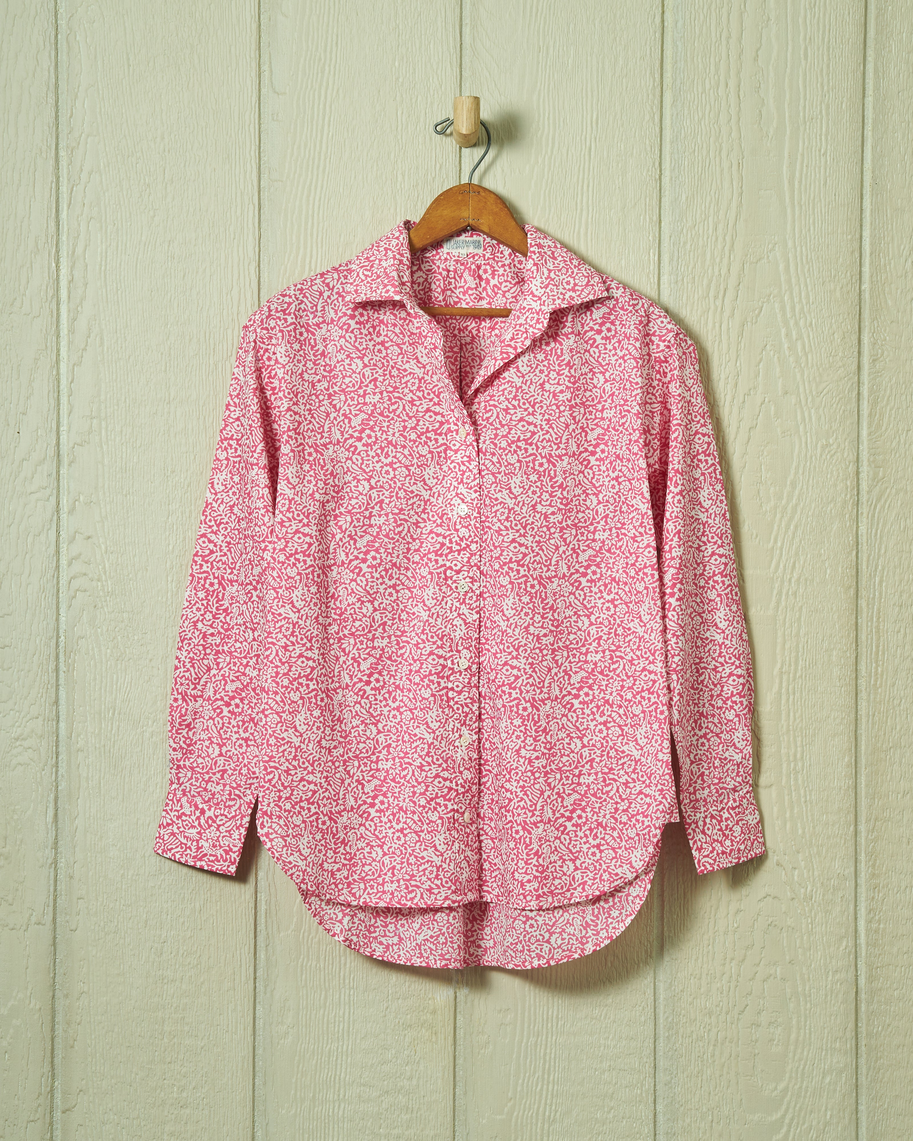 Women's Raspberry Summer Floral Point Collar Blouse - Elegant Office & Casual Wear for Spring/Summer