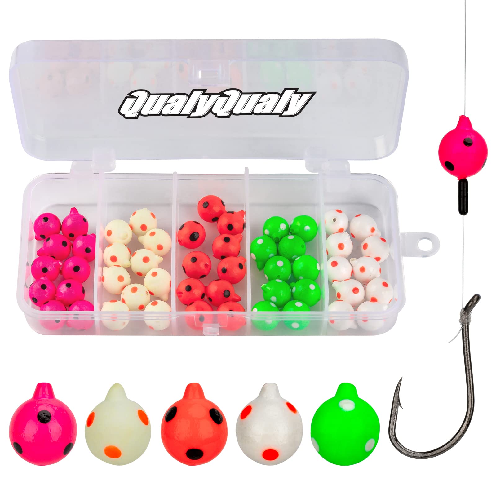 QualyQualy Small Fishing Floats - Bullet Foam Floats & Pompano Rigs for Surf Fishing | Snell Floats & Fishing Bobbers for Trout, Catfish, Walleye | Saltwater & Freshwater Fishing Gear