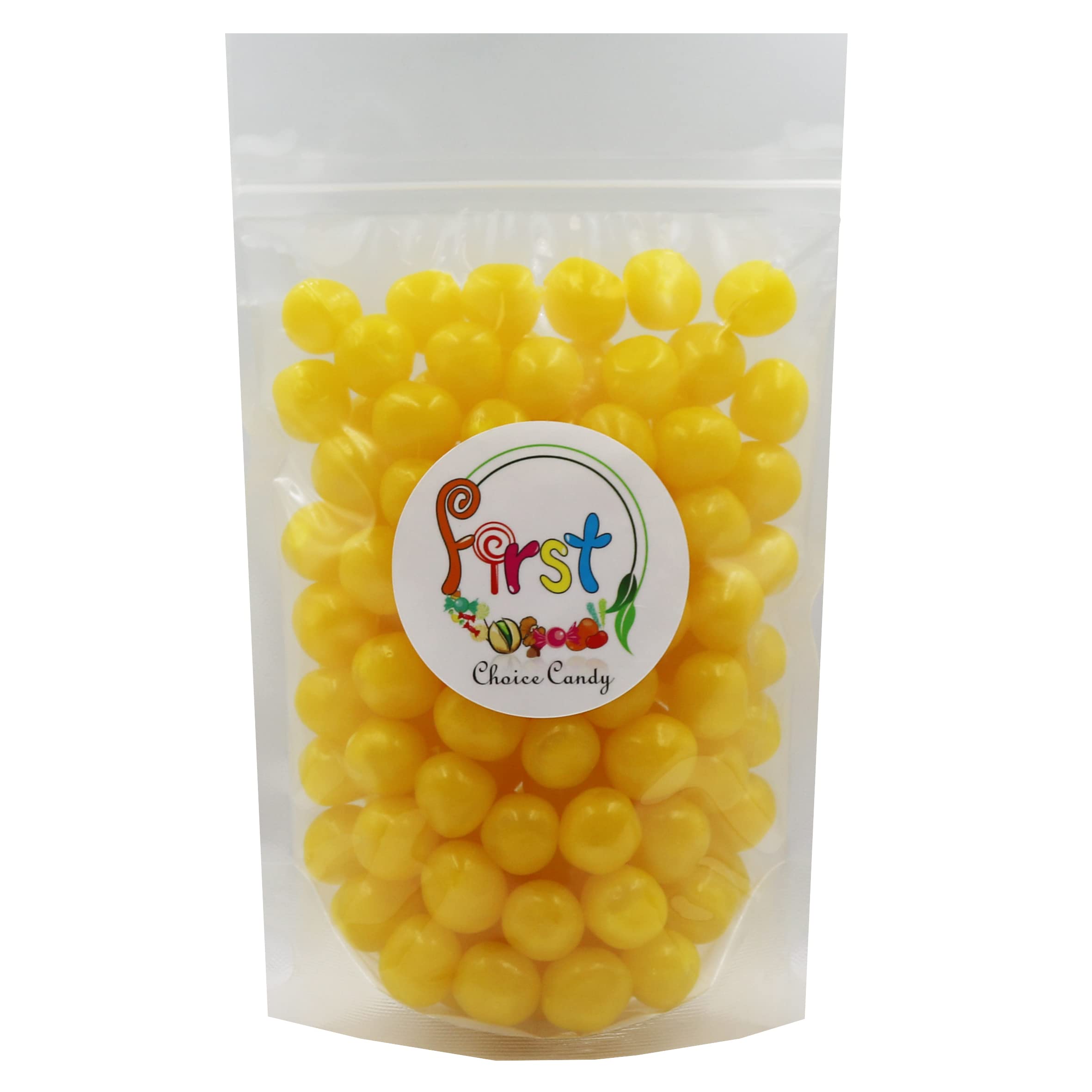 Sour Chewy Fruit Candy Balls - Bulk 5 Pound Bag of Tangy Lemon Flavored Gummy Sweets for Parties, Movie Nights & Office Snacks