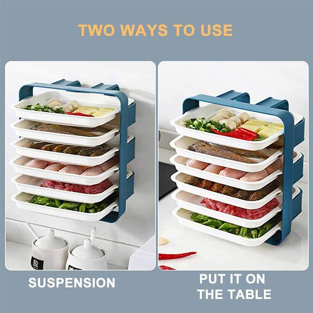 ISTARA 6-Tier Wall Mounted Dish Organizer Rack - Space Saving Kitchen Storage for Plates, Bowls, Fruits & Vegetables - Perfect for Pantry, Cabinet & Countertop Organization