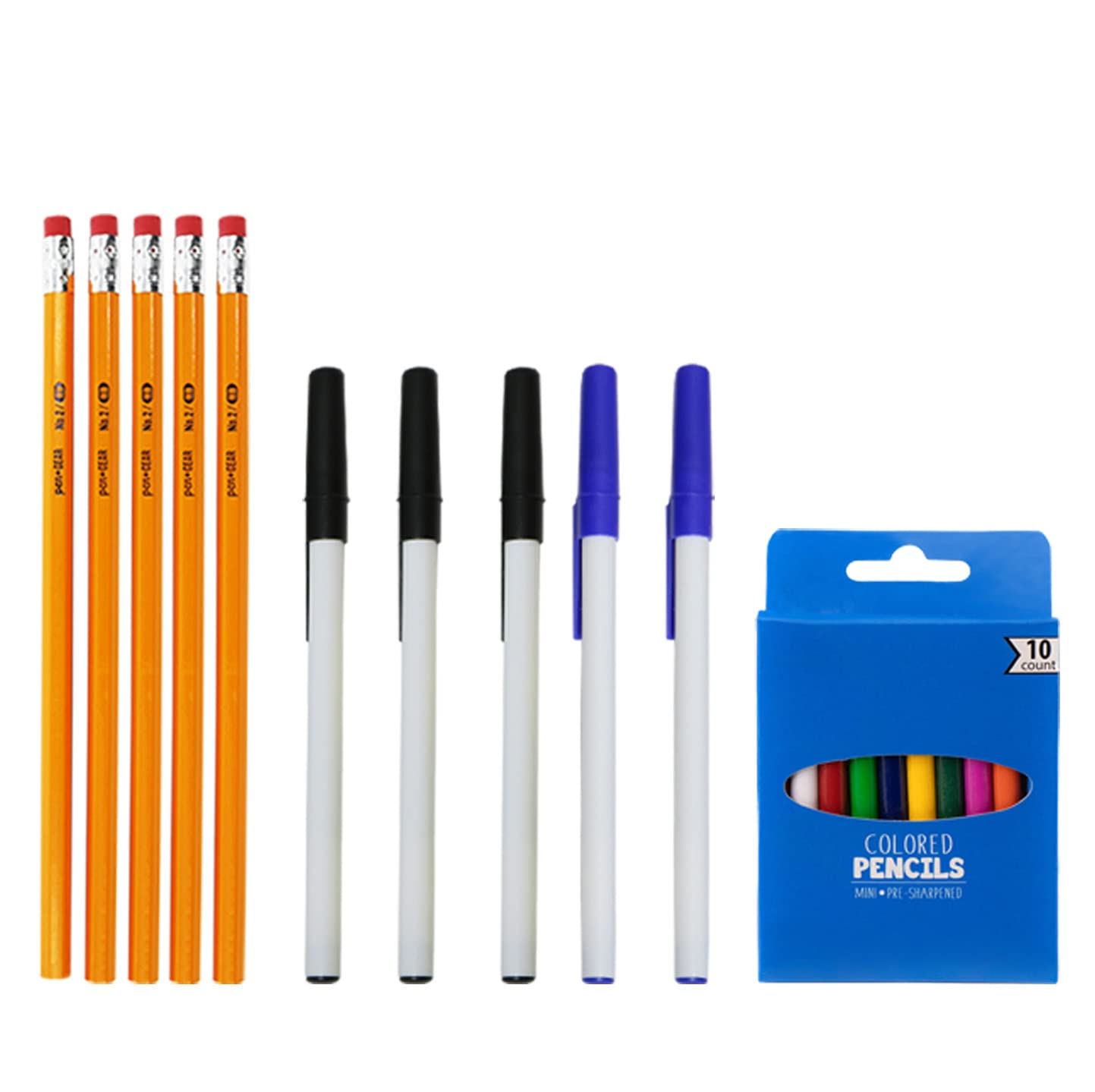50-Piece Bulk School Supplies Kit - 24 Value Pack with Pens, Pencils, Crayons & More - Essential Classroom Supplies for Elementary, Middle & High School Students - Perfect for Back to School, Homeschooling & Teacher Stocking
